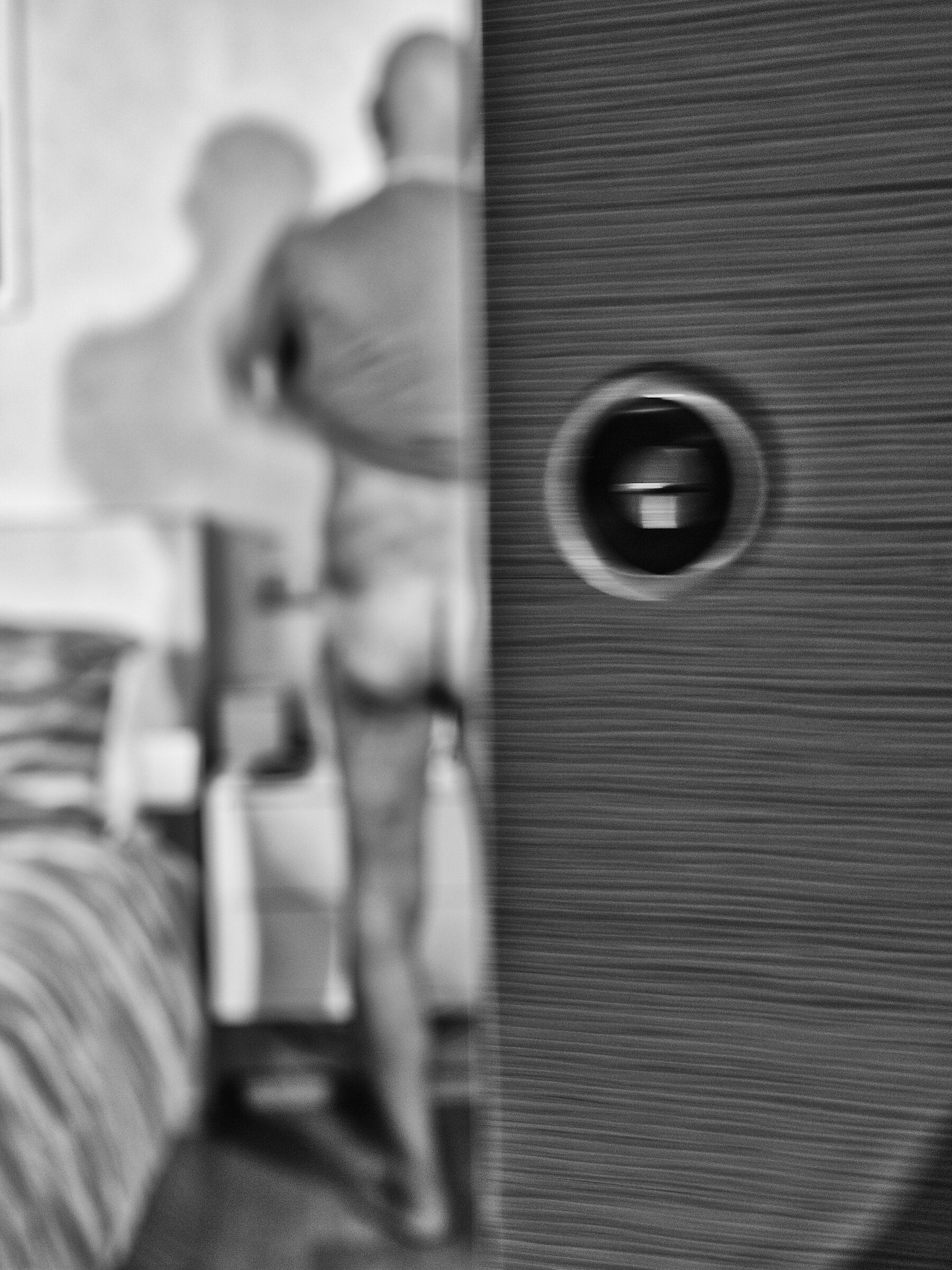 behind the door