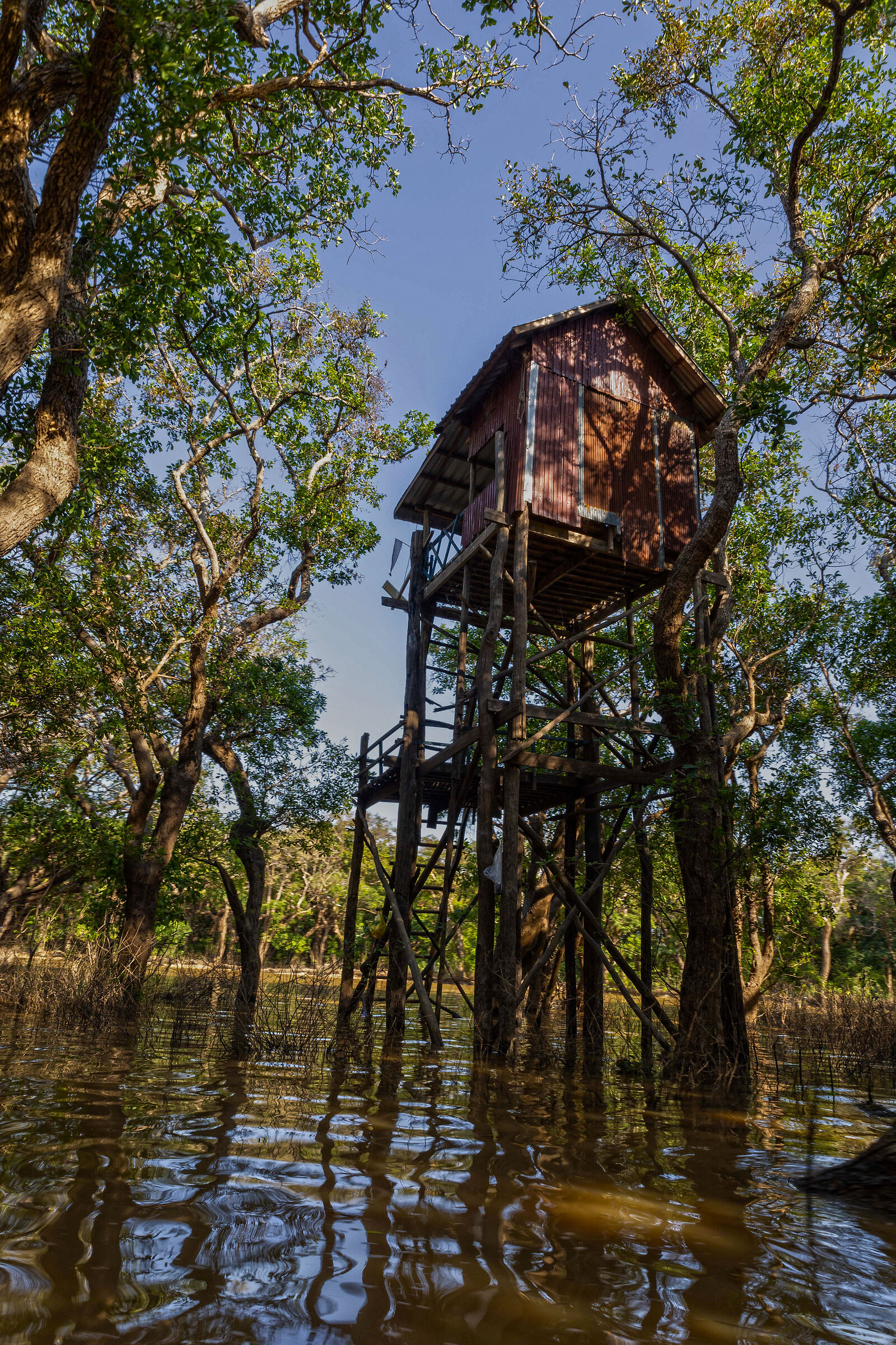Cambodia Stilt House on Tonle Sap River