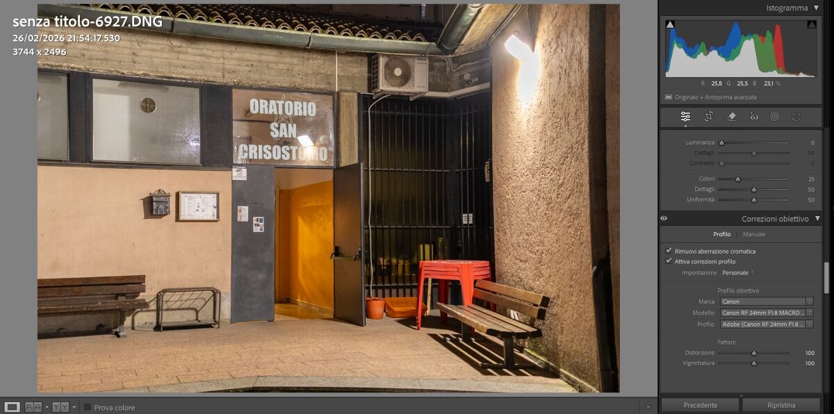 With profile correction