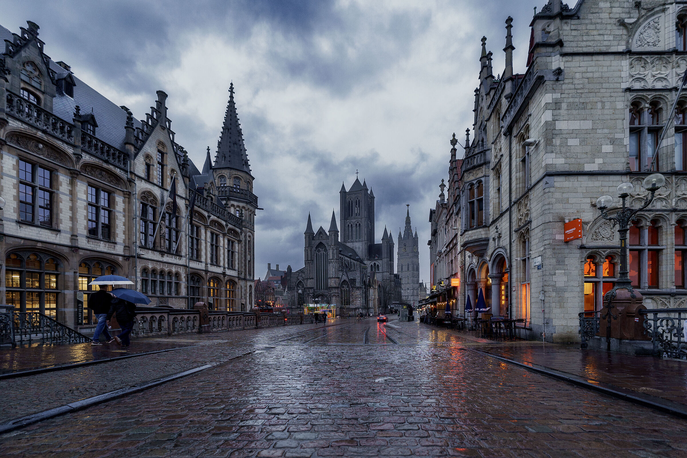 Ghent in the rain. Flanders