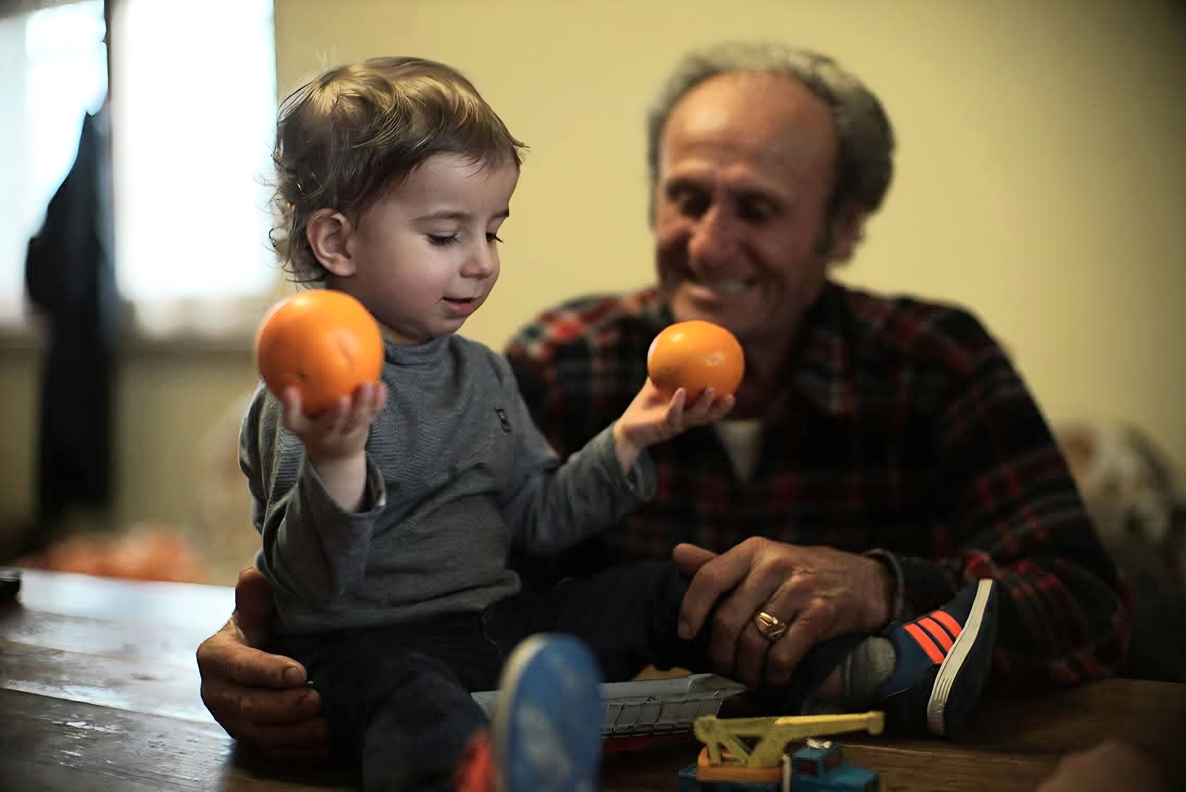 Grandfather Peppe and his grandson