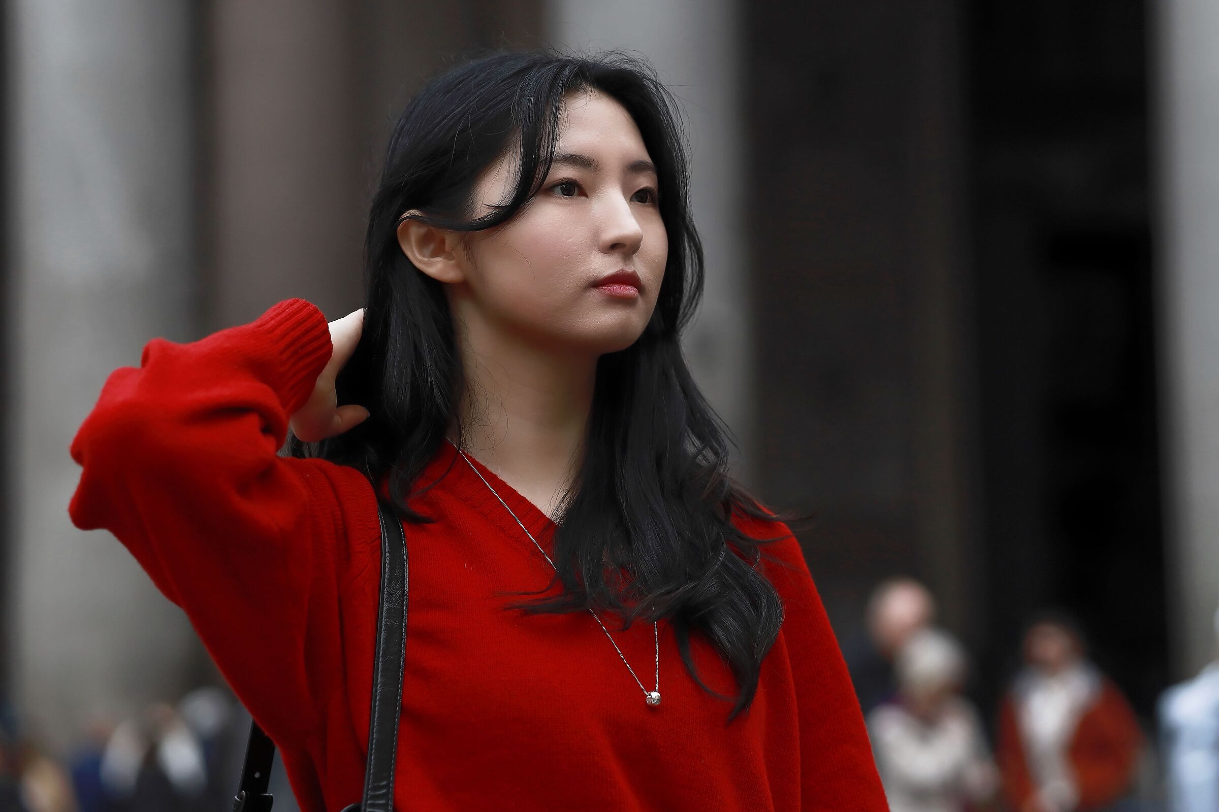 White, red and black