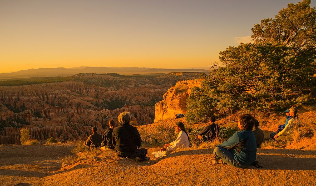 Meditazione al tramonto al Bryce Canyon