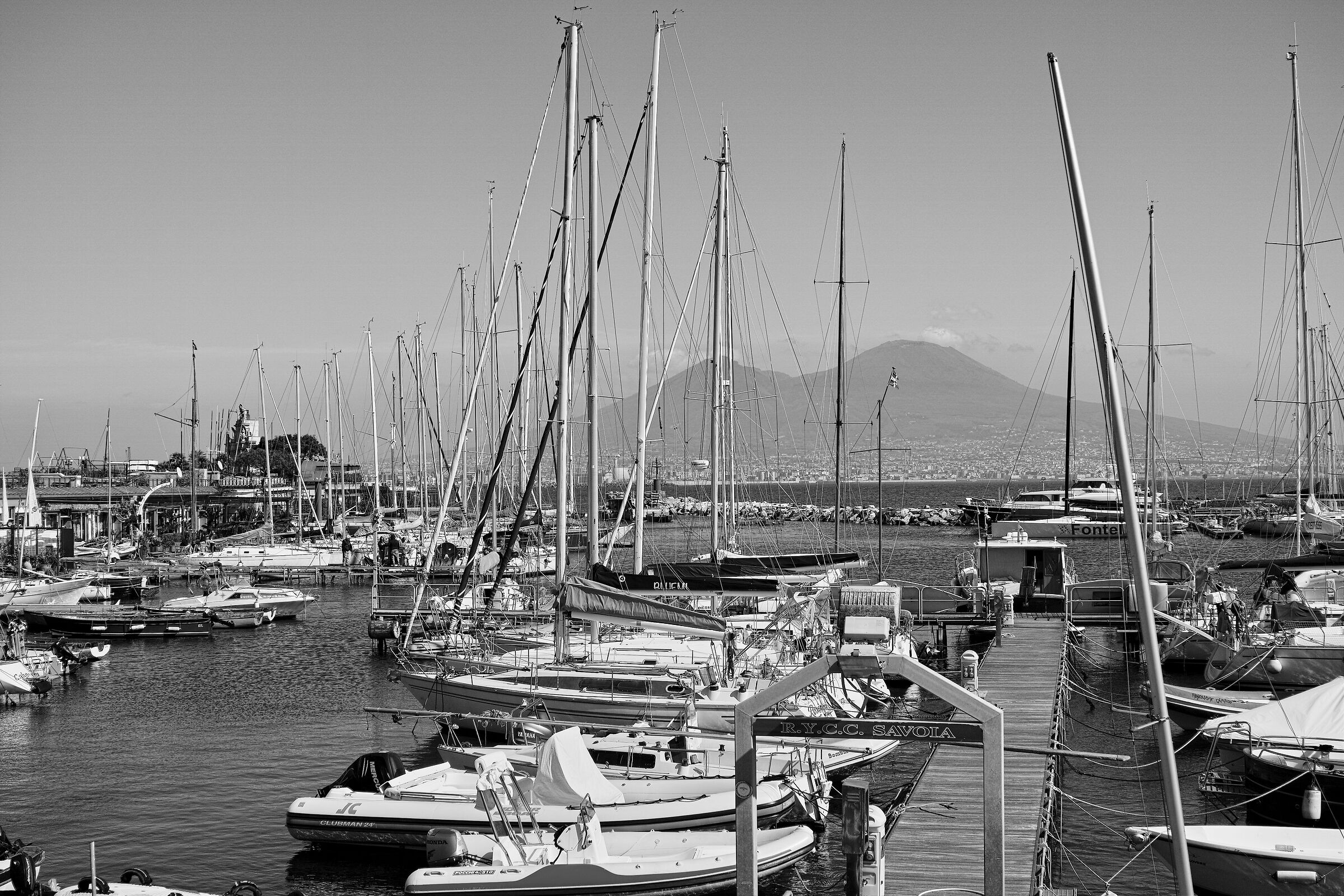 Boats moored in Mergellina