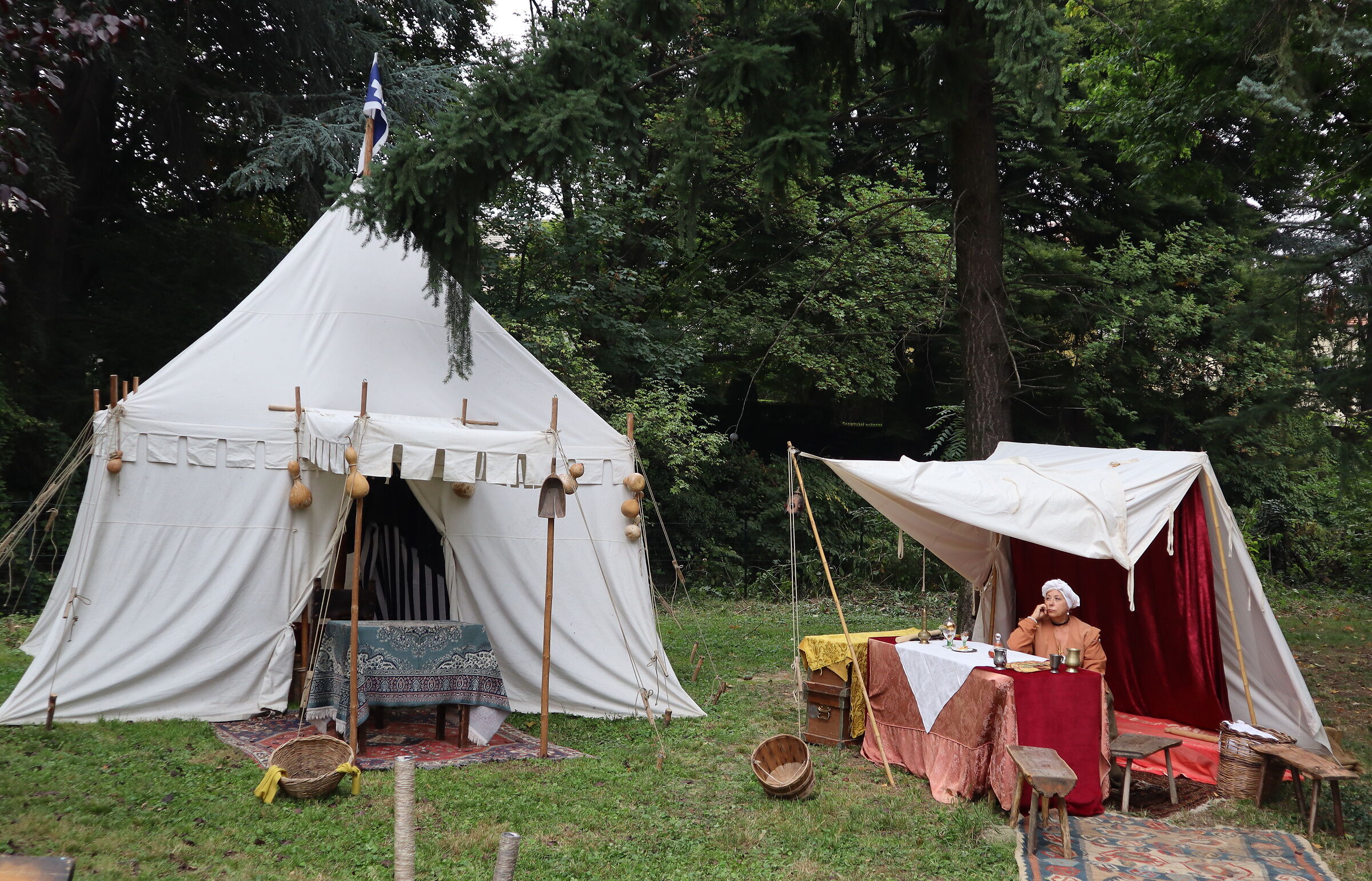 Barge tents command camp