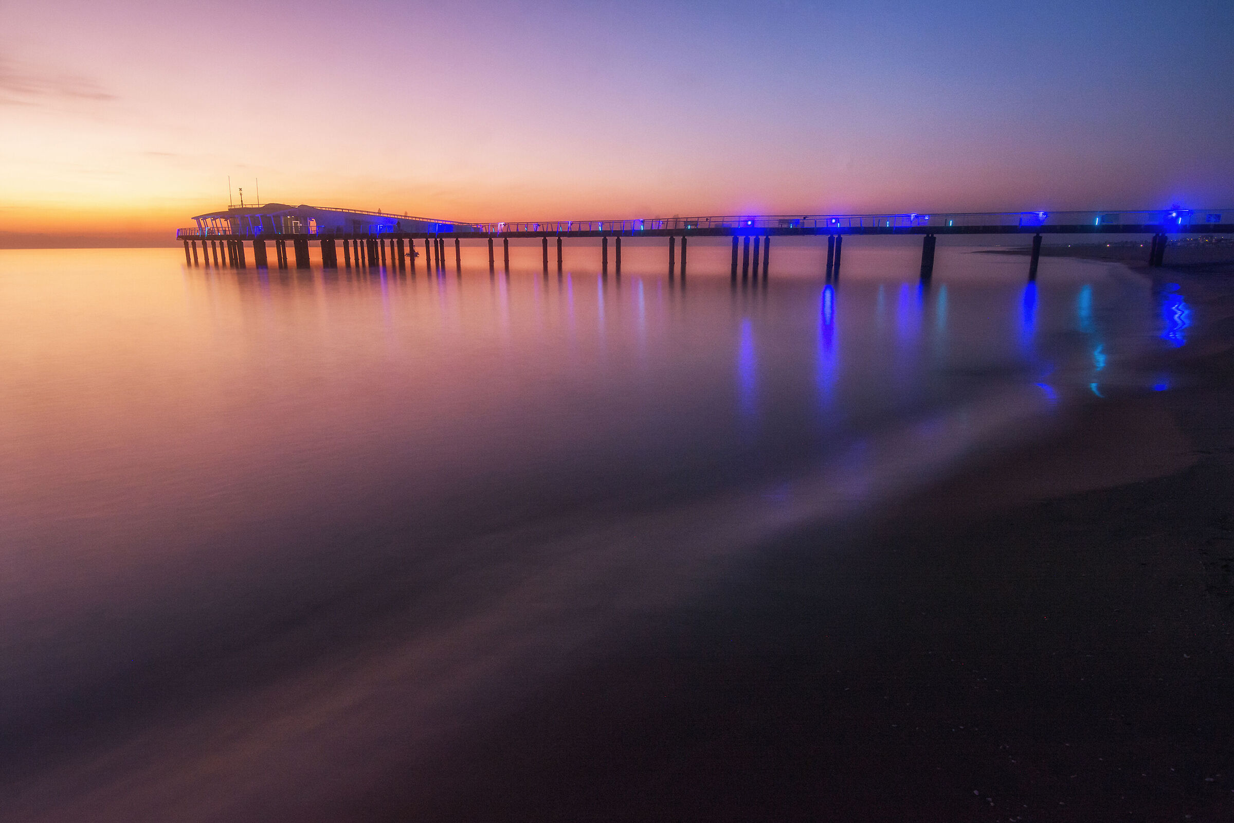 Sunset at the pier of Lido di Camaiore