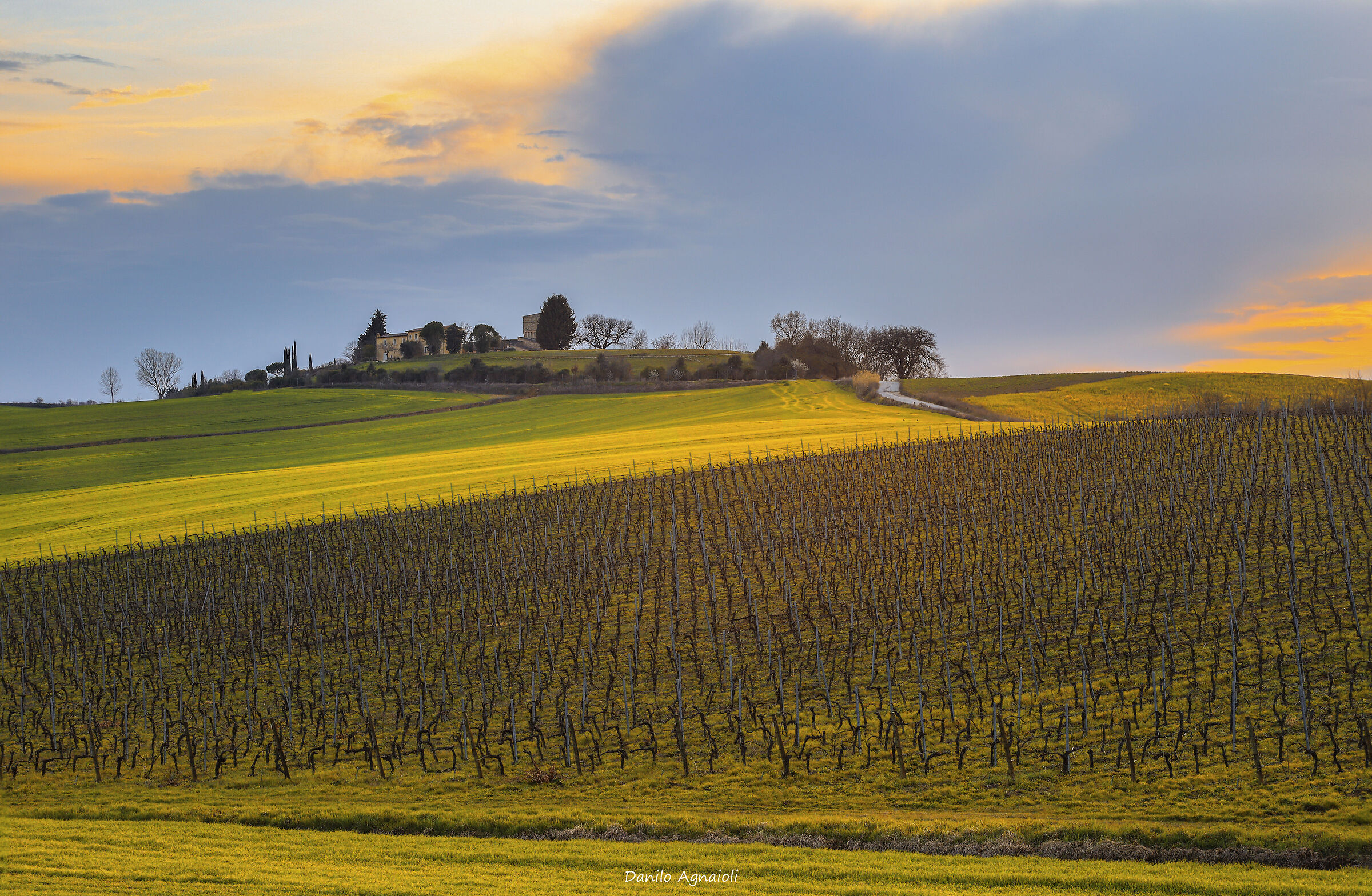 La collina che accende la sera