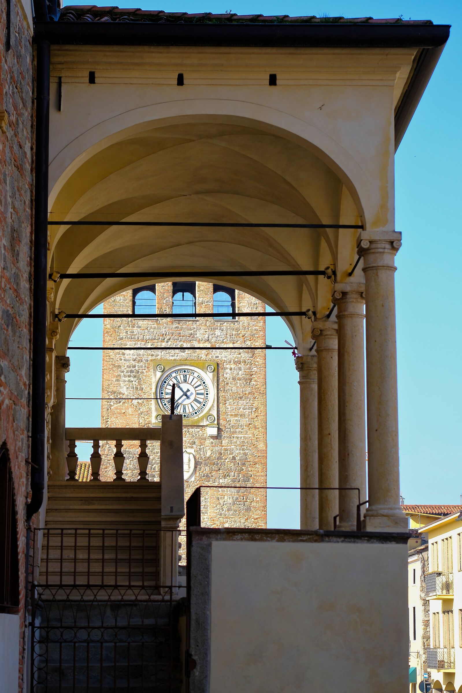 arches of the loggia and clock