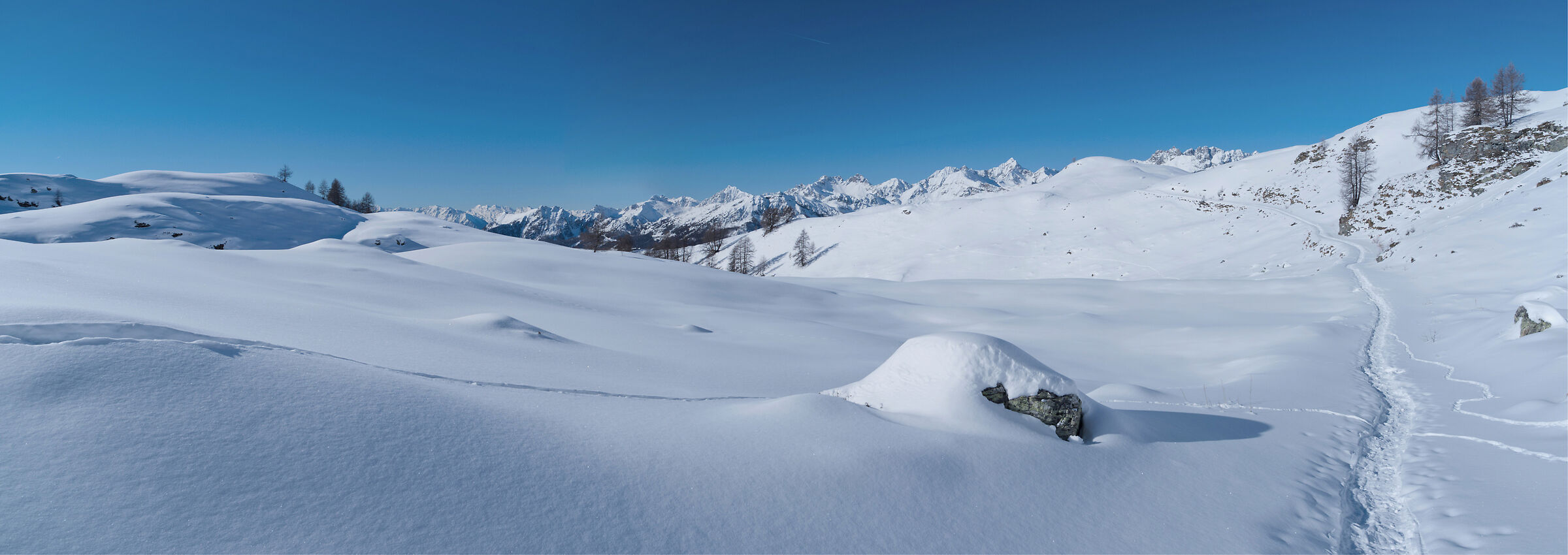 Val d'Aosta-gennaio 2024 ciaspolata Artaz-Alpe Champlon