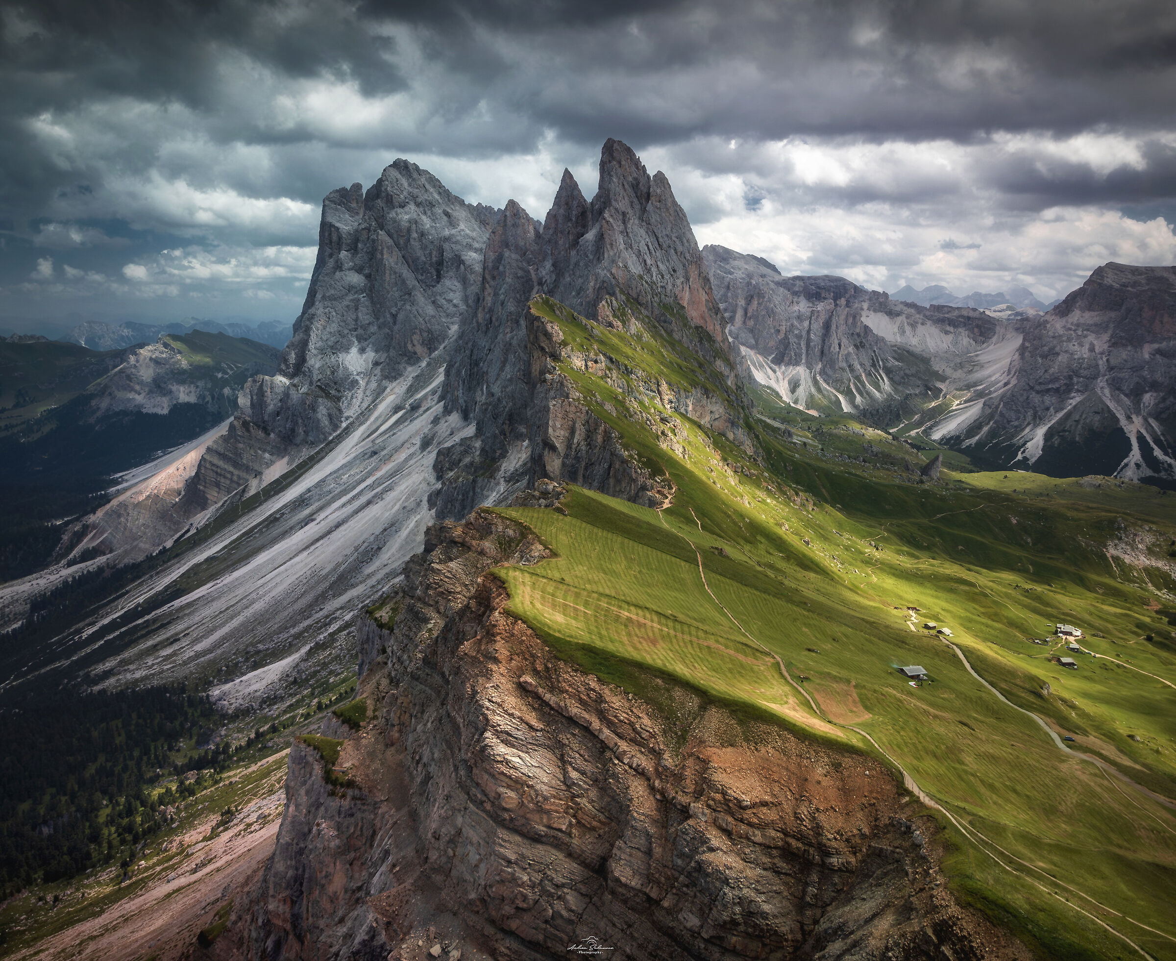 The Seceda from the drone