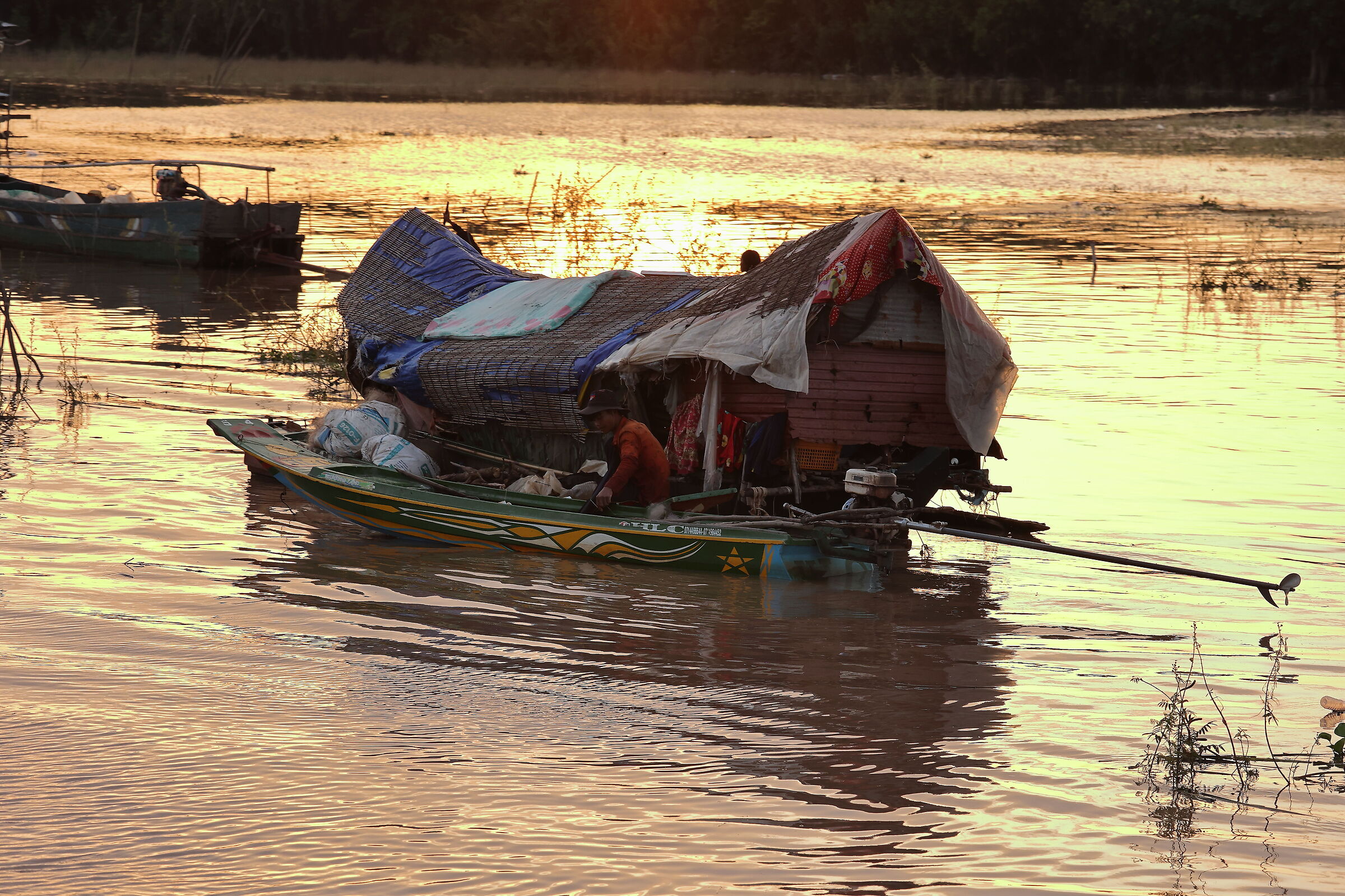 Sunset on Tonlé Sap Lake