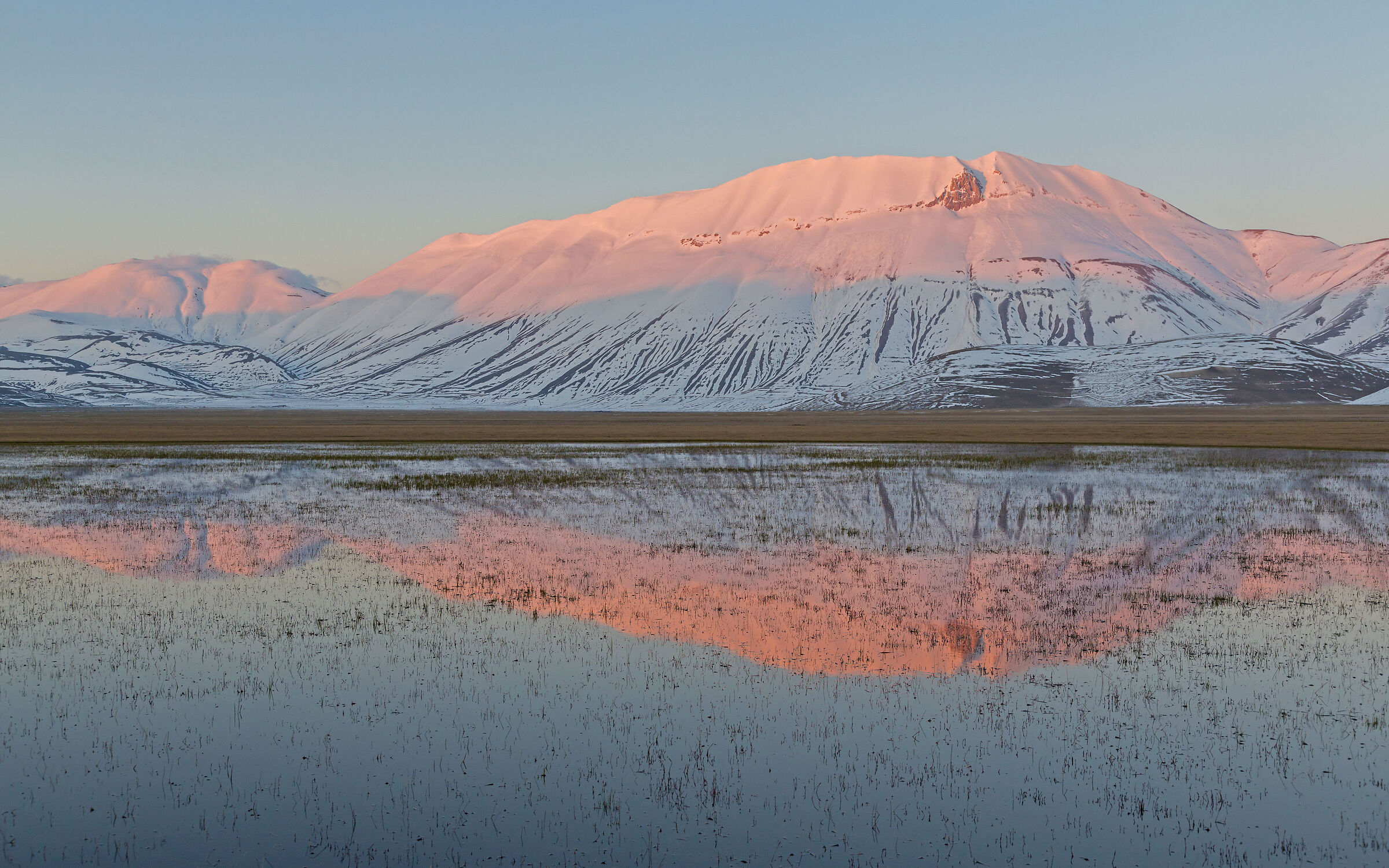 Monte Vettore reflected at sunset..