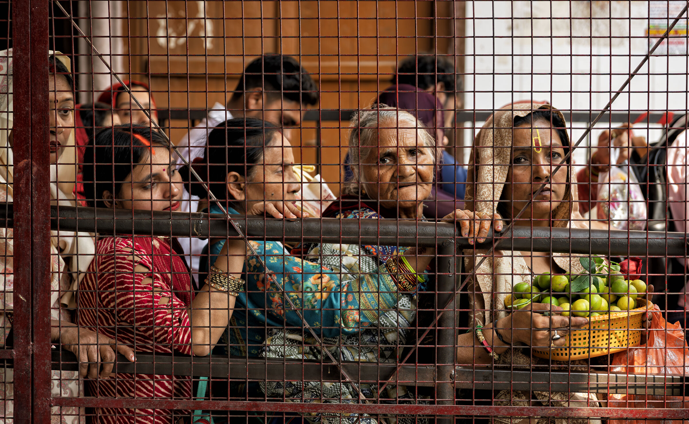 Queuing for the puja