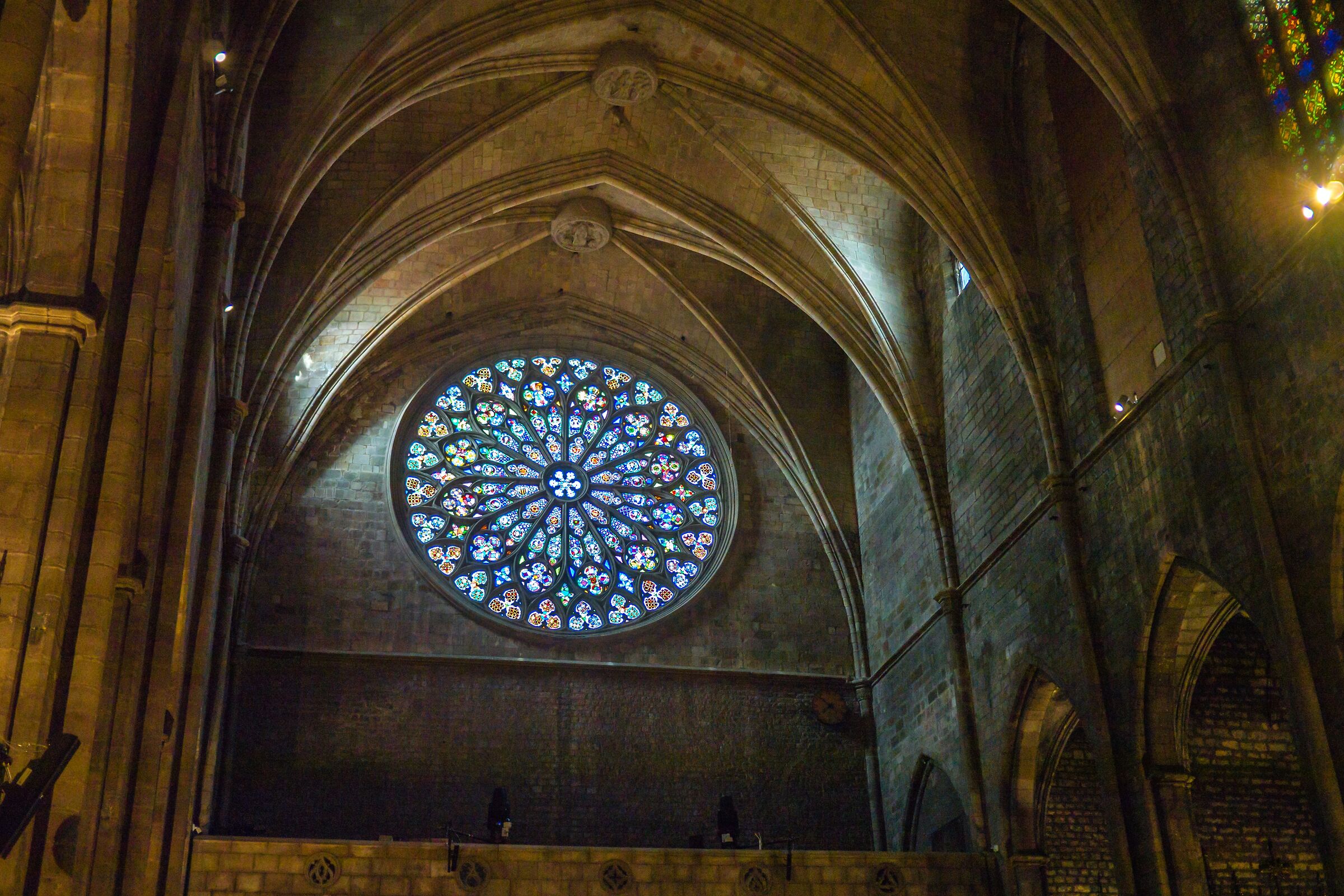 The rose window of Santa Maria del Pi in Barcelona