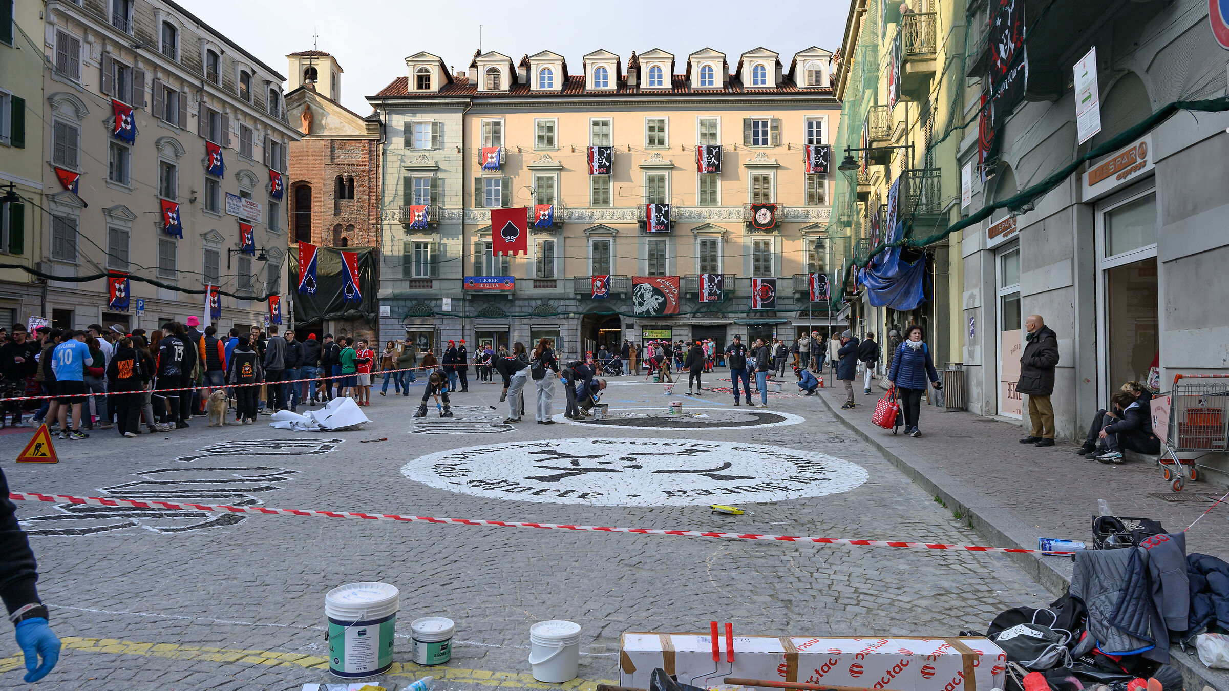 Ivrea the town square, before the battle