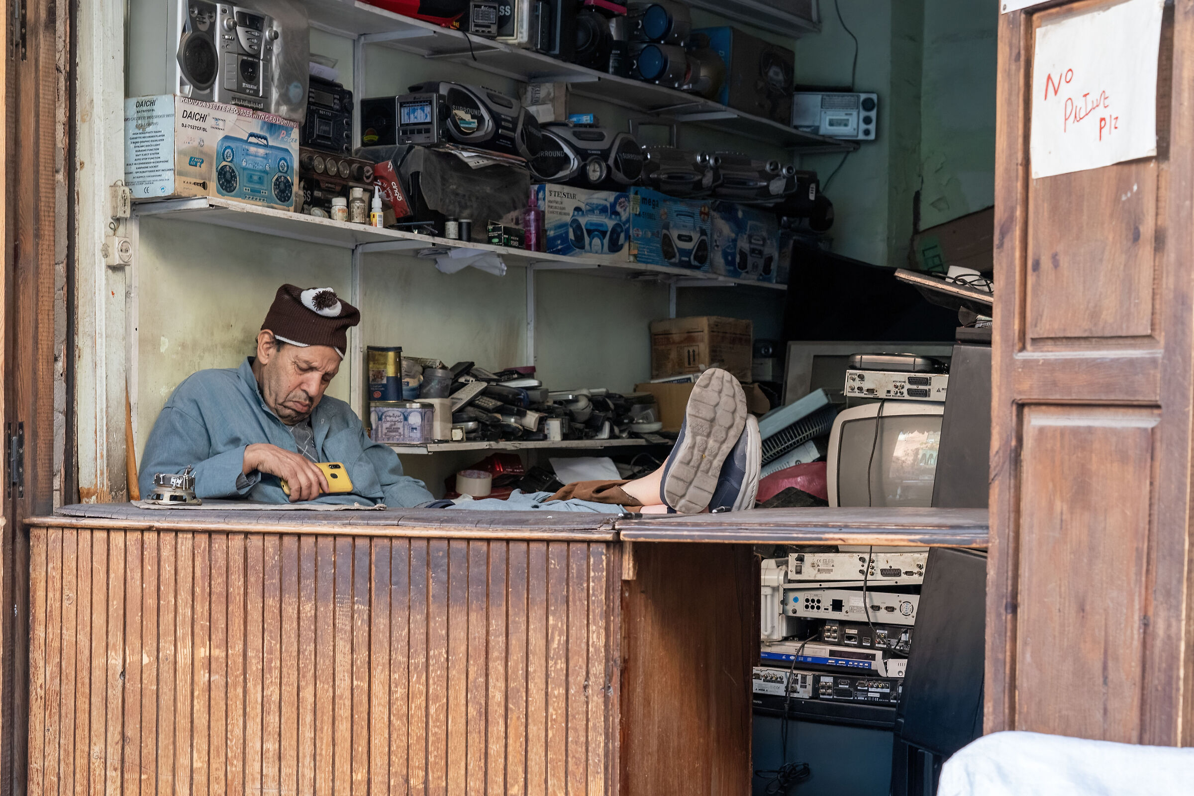 Waiting for customers