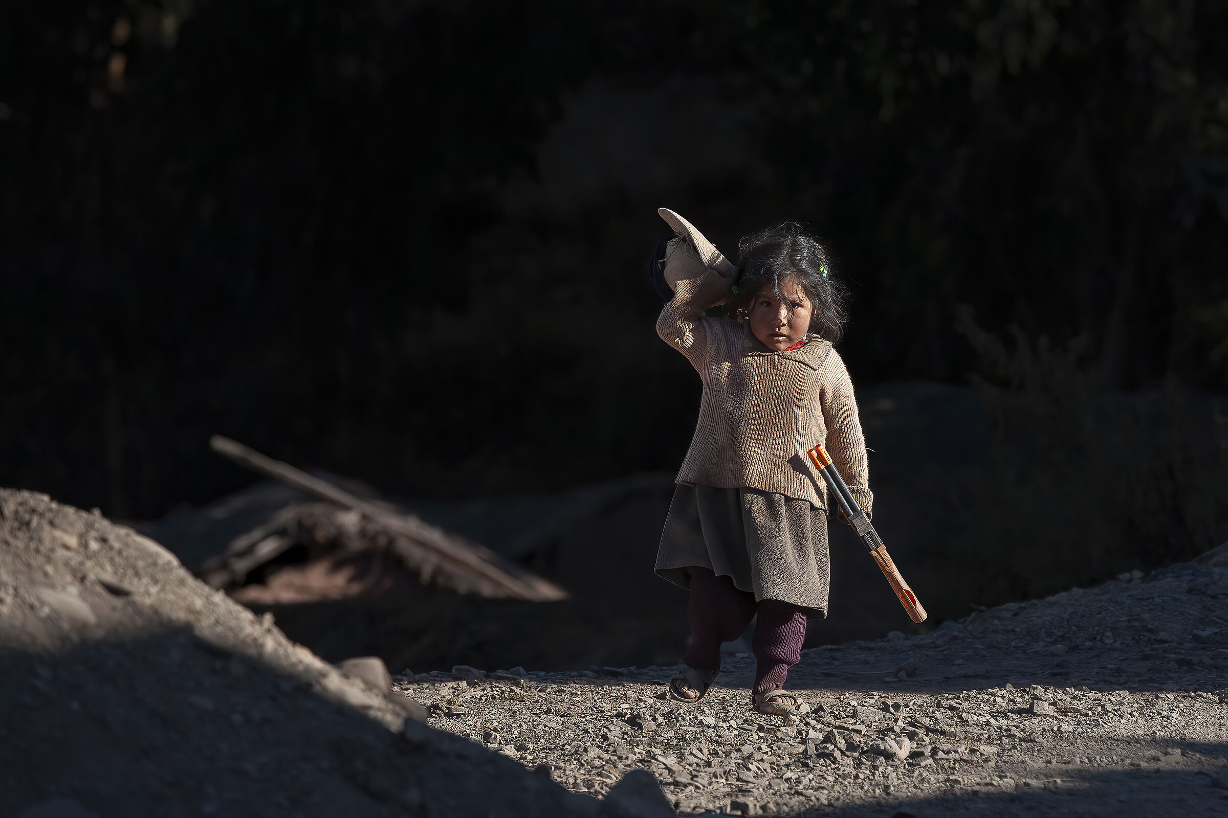 Bambina boliviana altipiano andino