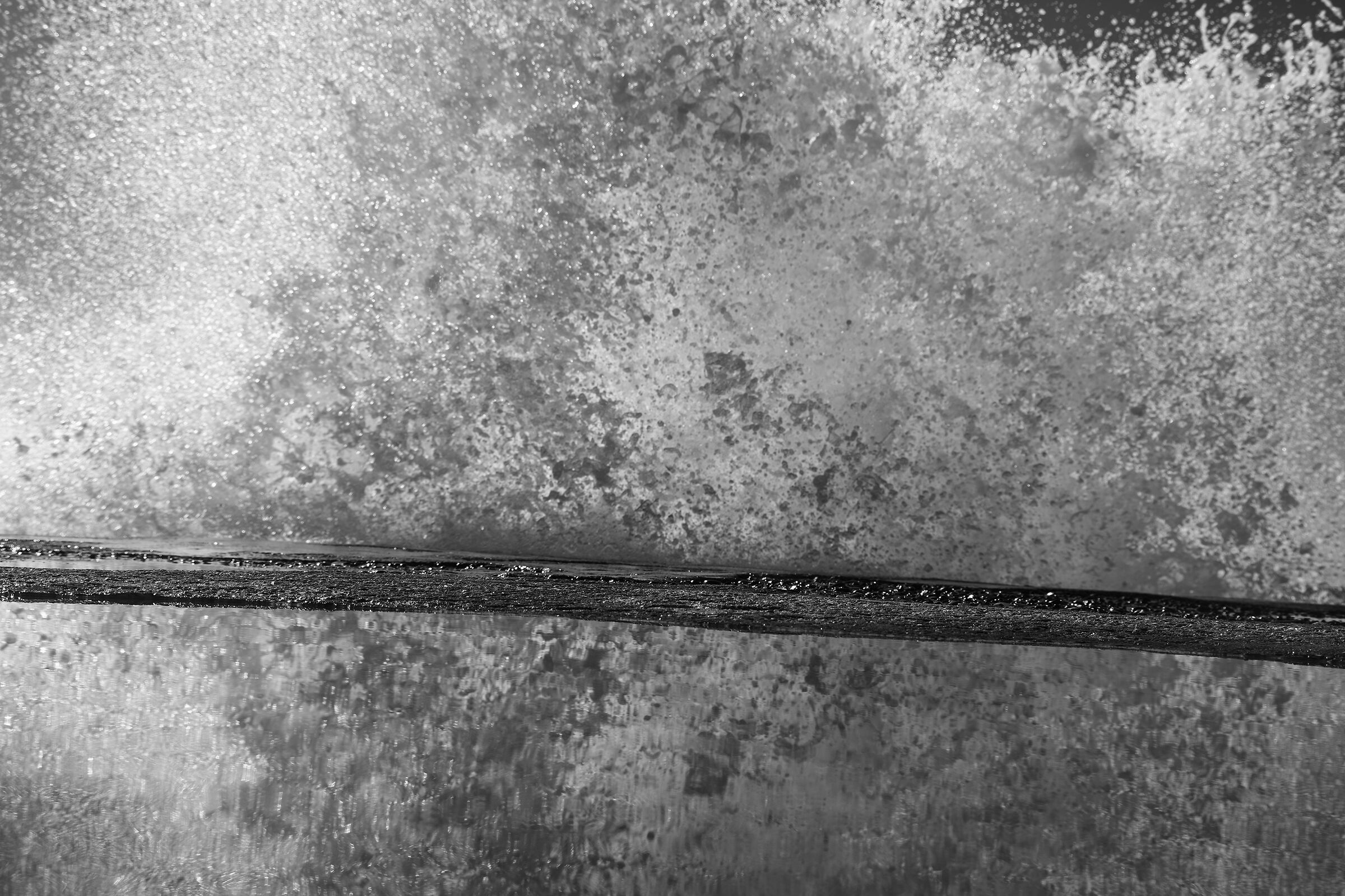 A wall of spray