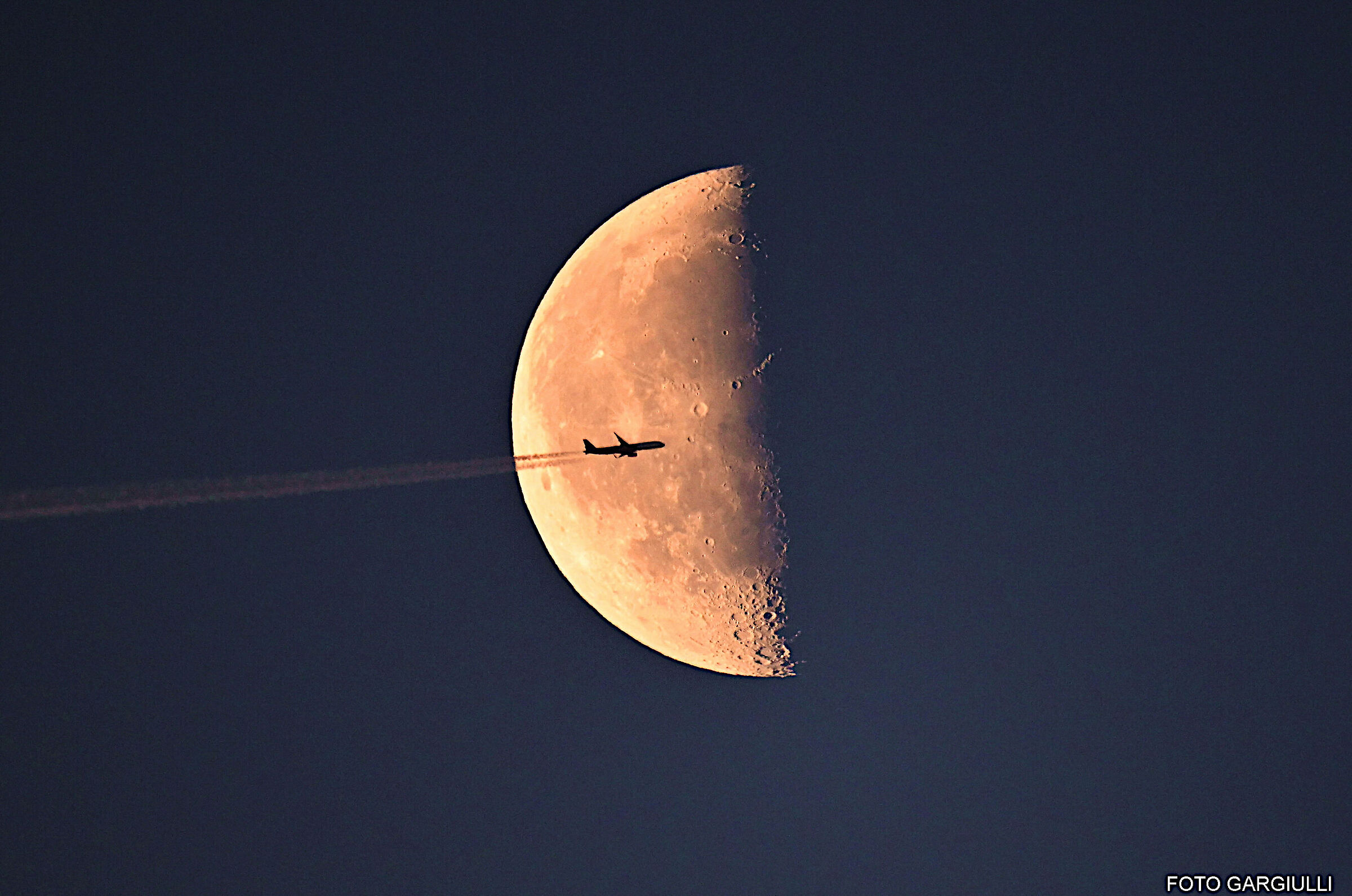 The plane and the moon