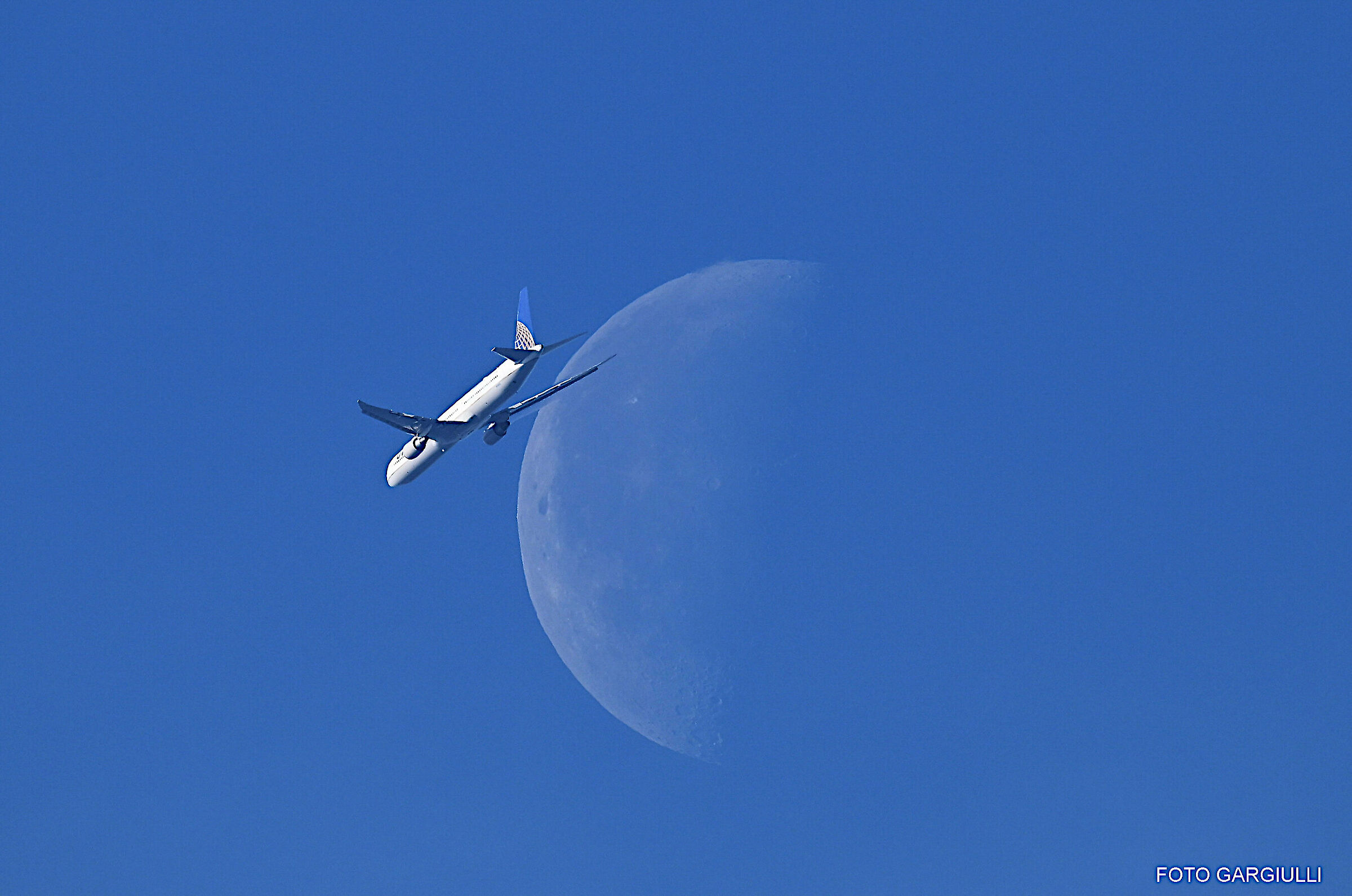 The plane and the moon