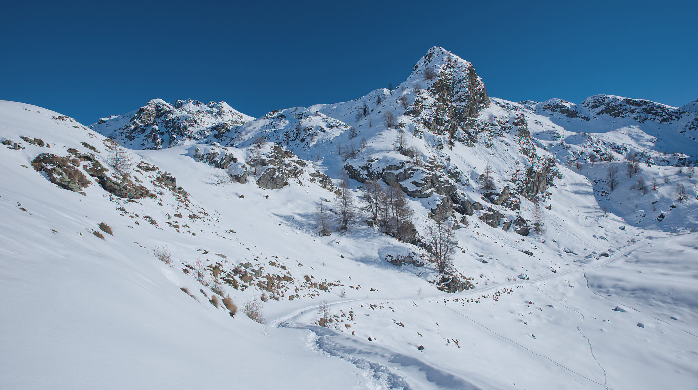 Val d'Aosta-gennaio 2024 ciaspolata Artaz-Alpe Champlon