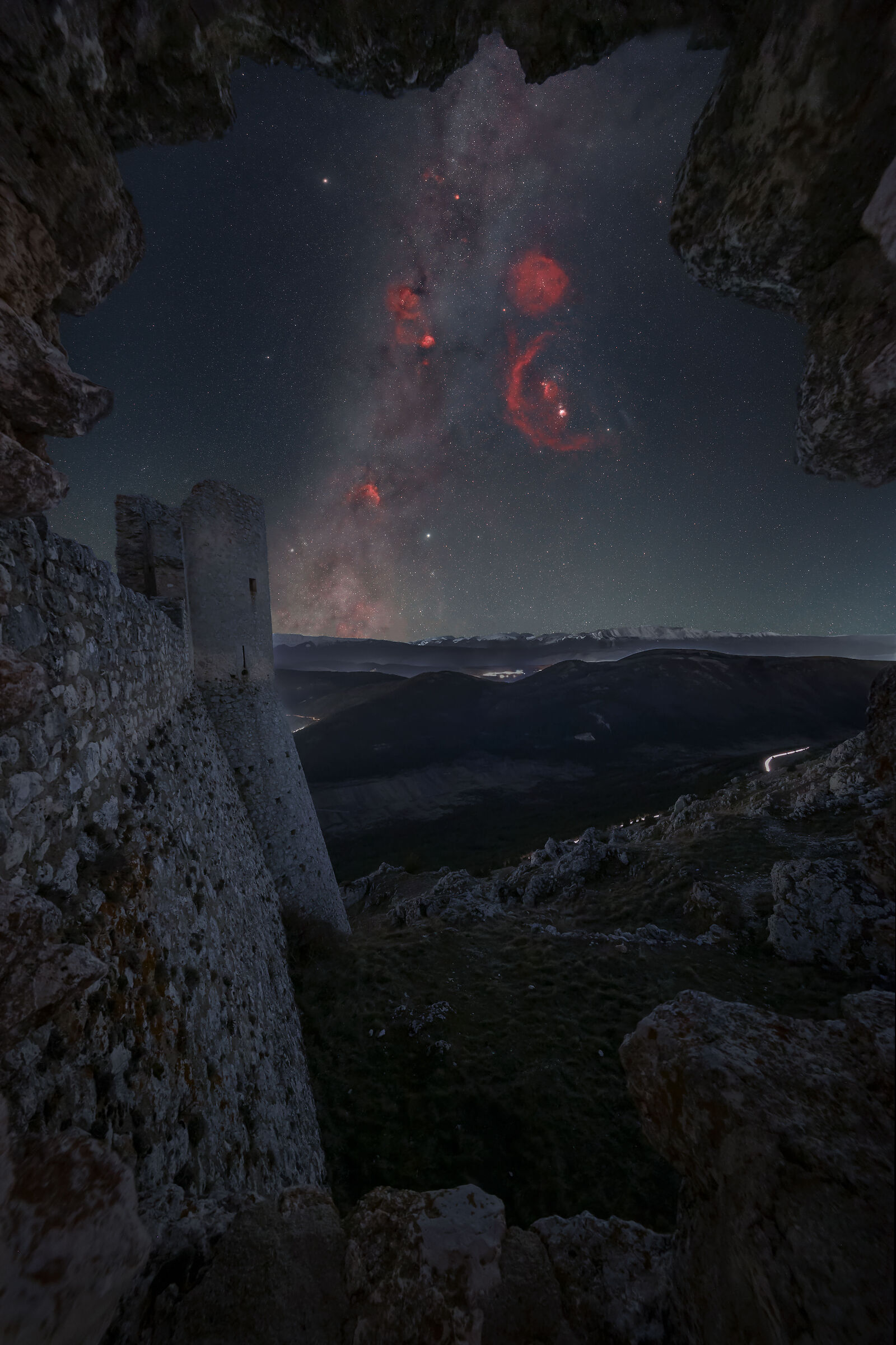 Orione incorniciata nella Rocca