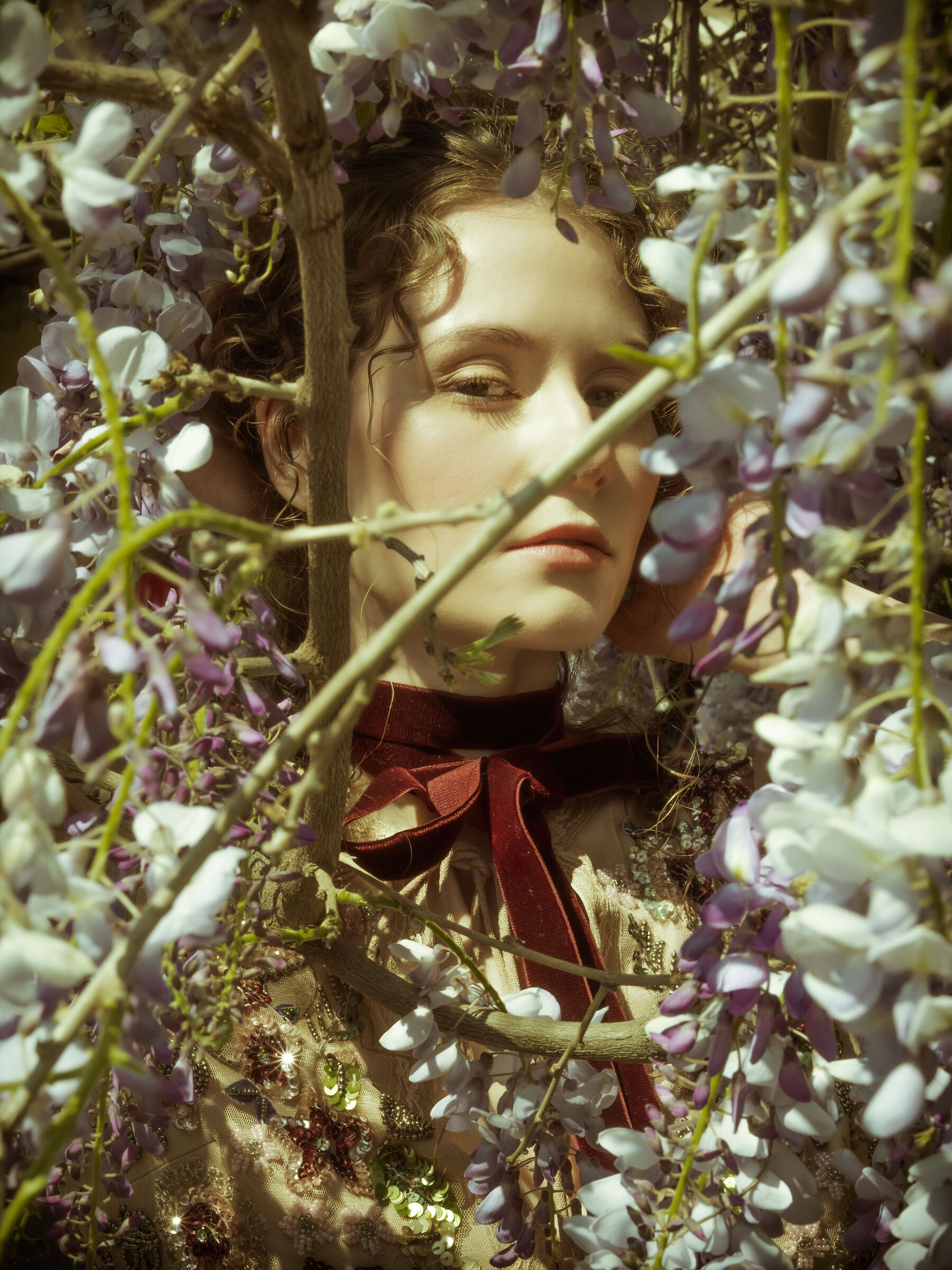 Francesca among the flowers