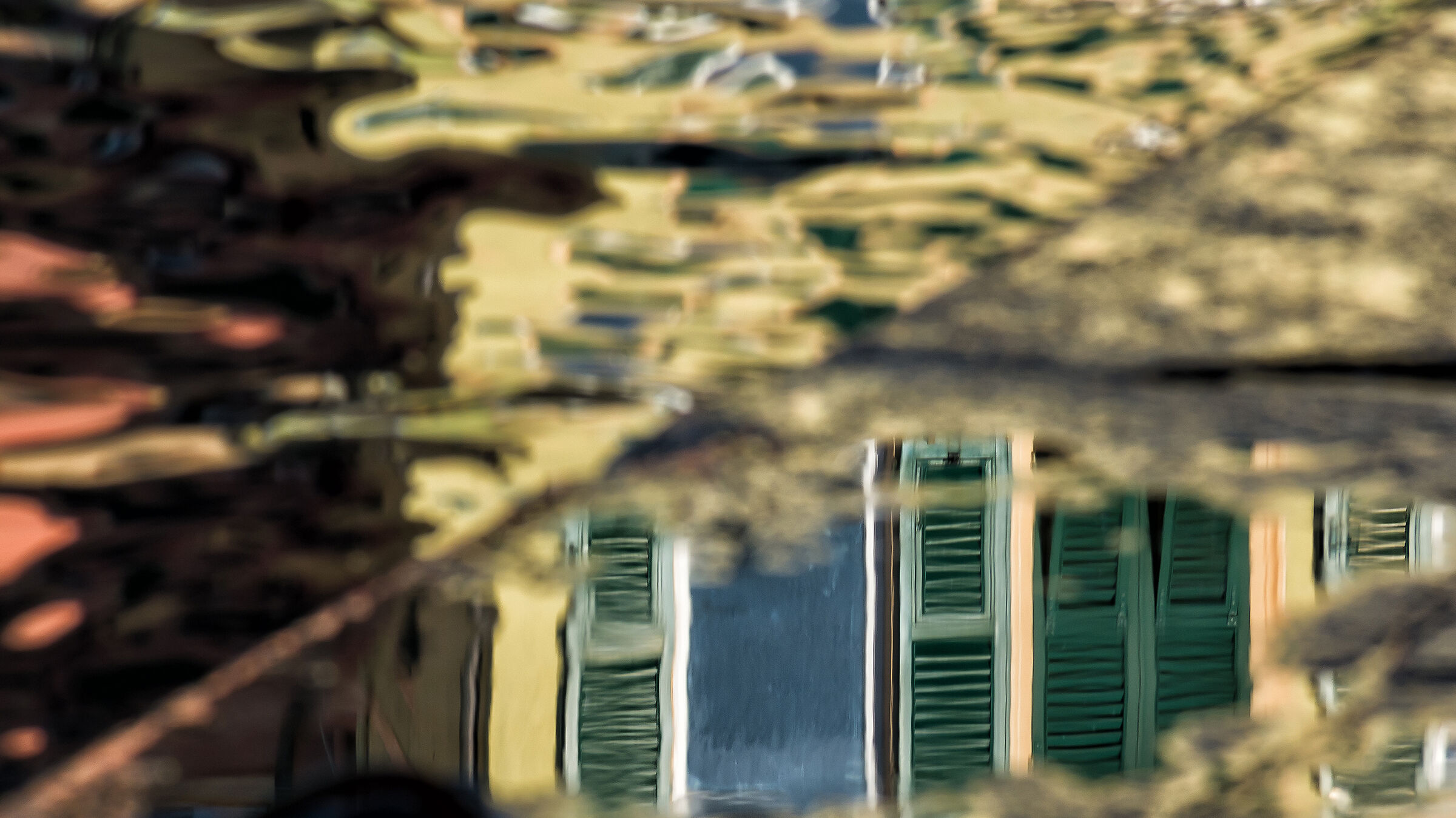 Reflections on the small port of Camogli