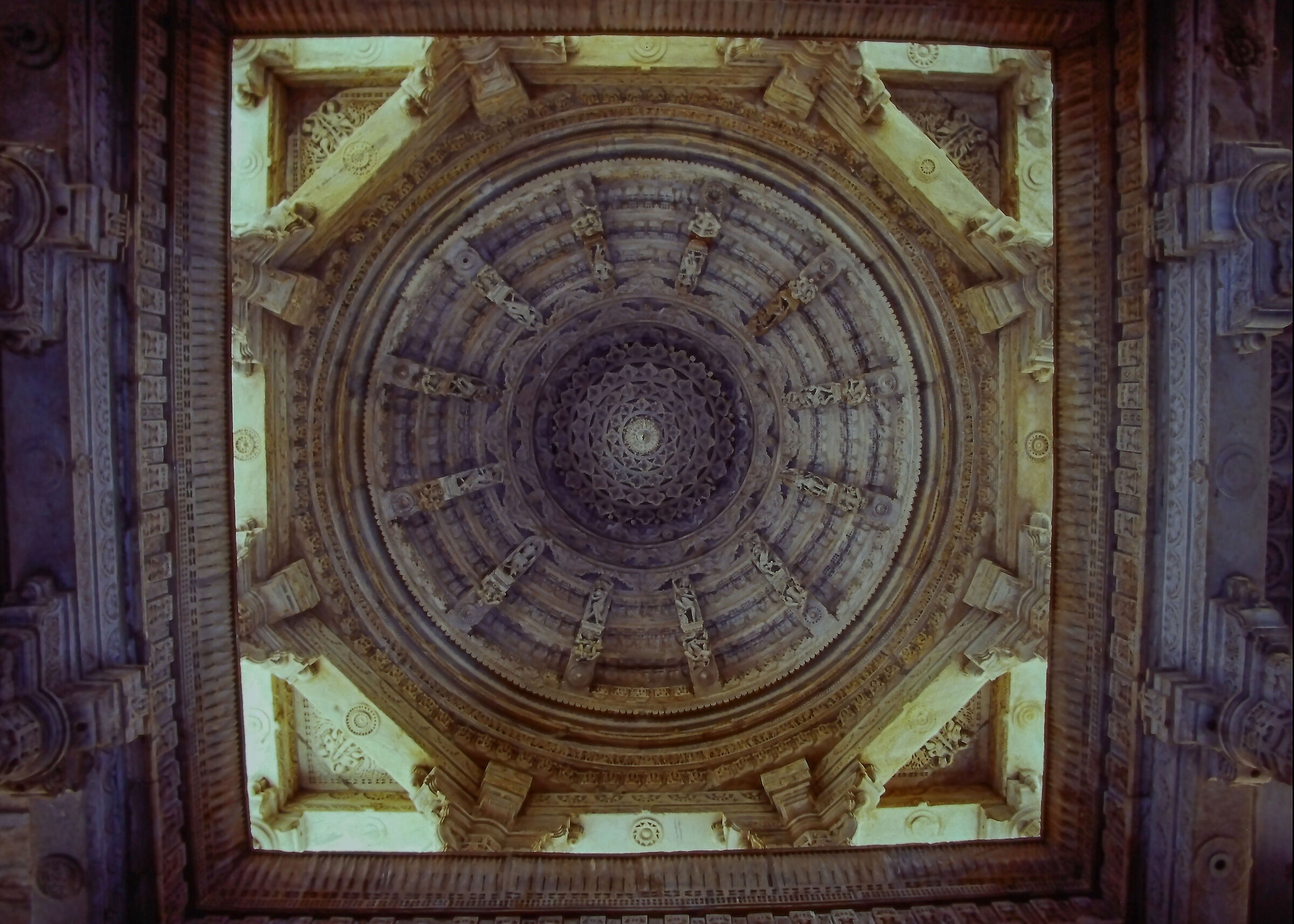 "Under the dome"- Finely carved  interiors at Ranakpur
