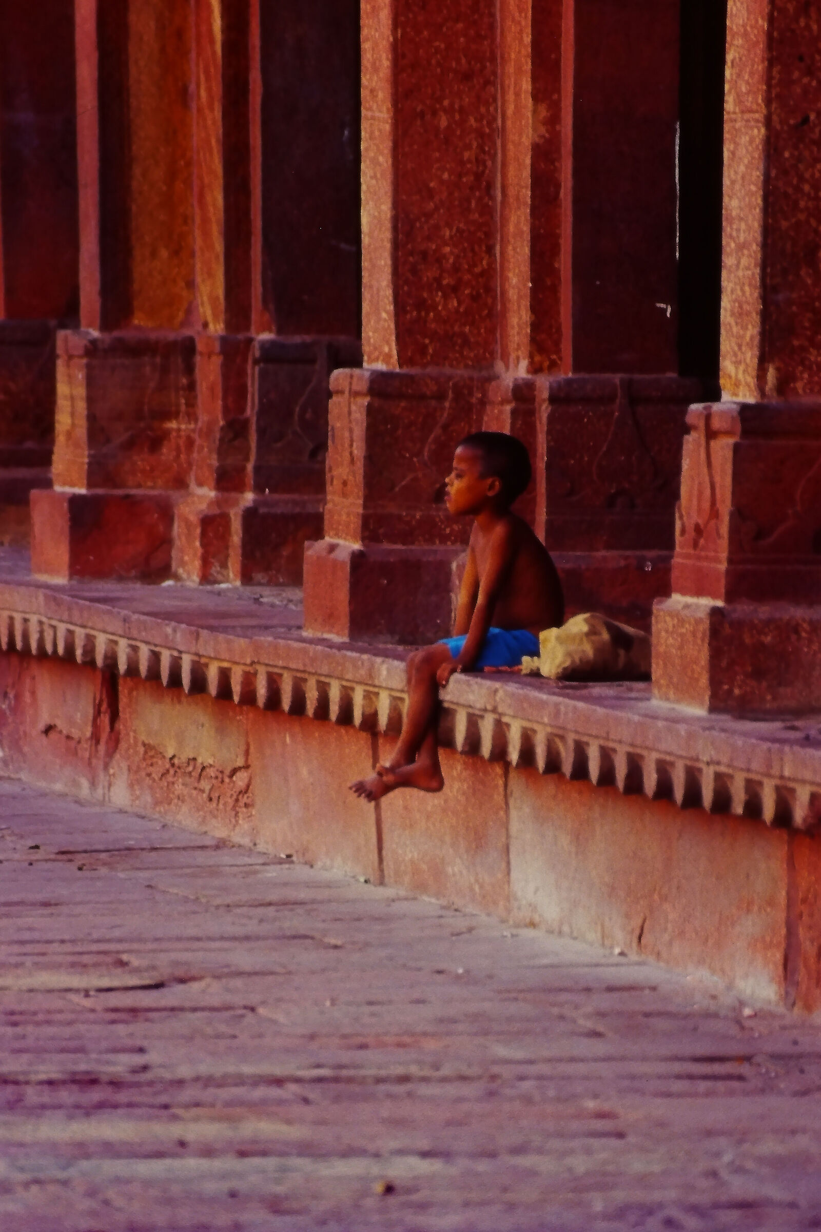 Boy in a Temple in  Agra
