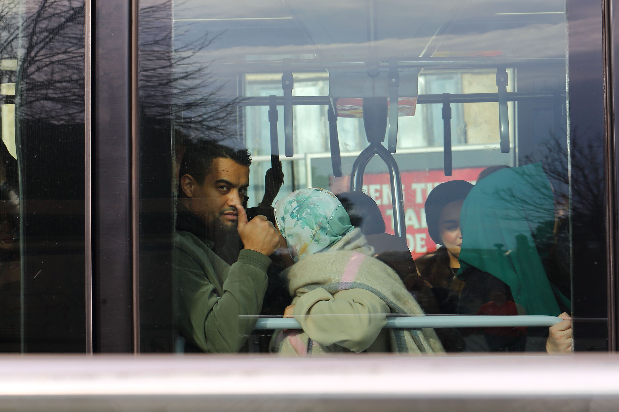On the tram