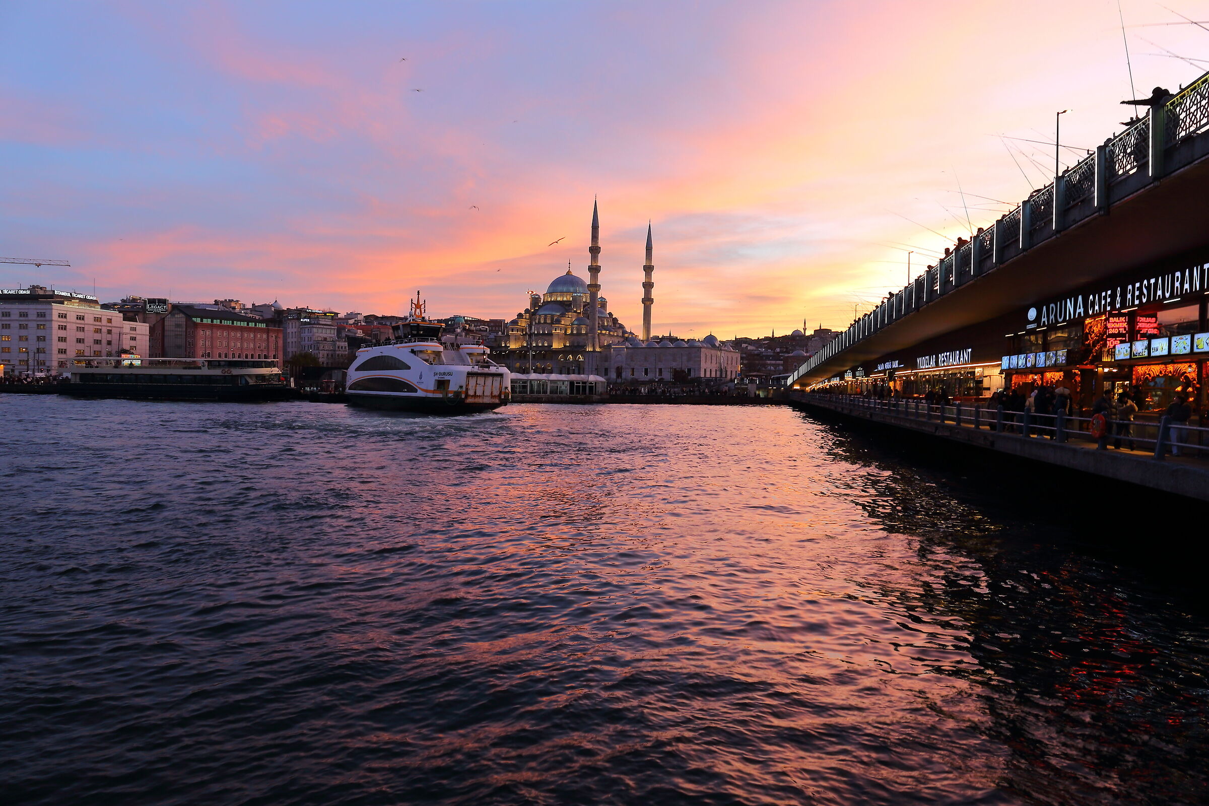 Galata Bridge at sunset