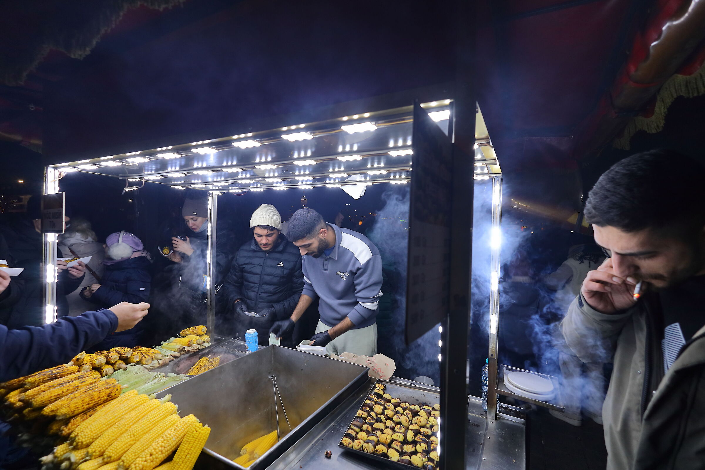 Chestnuts and corn on the cob