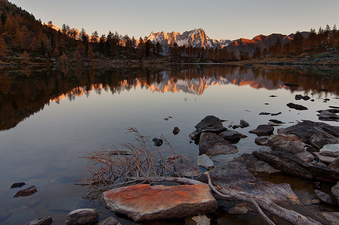 sunrise over the Grandes Jorasses