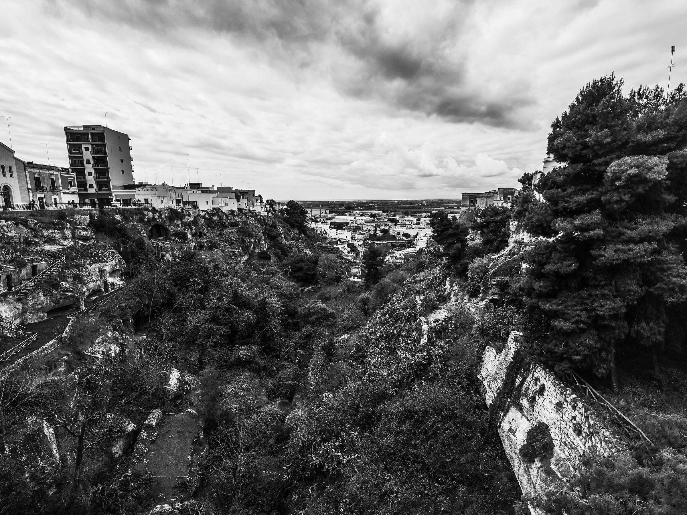 Massafra, the Gravina di San Marco towards the valley
