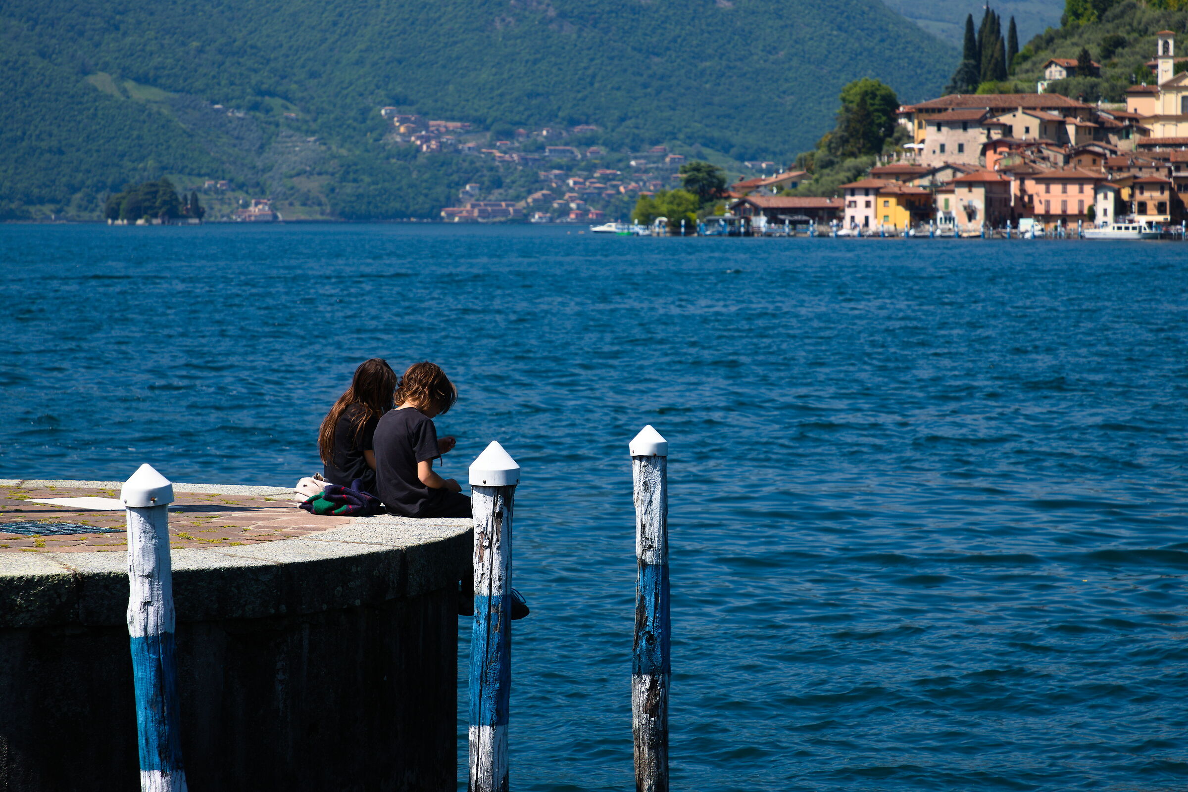 On the pier at the lake.