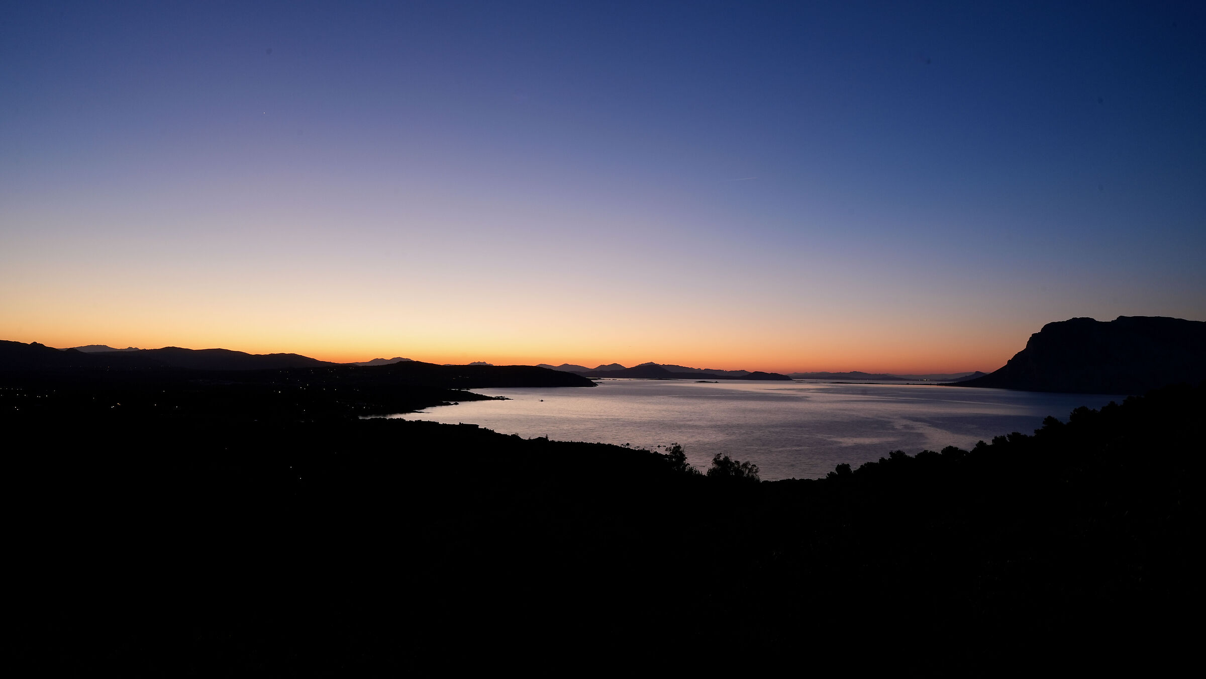 Sunset at Capo Coda Cavallo at the end of April