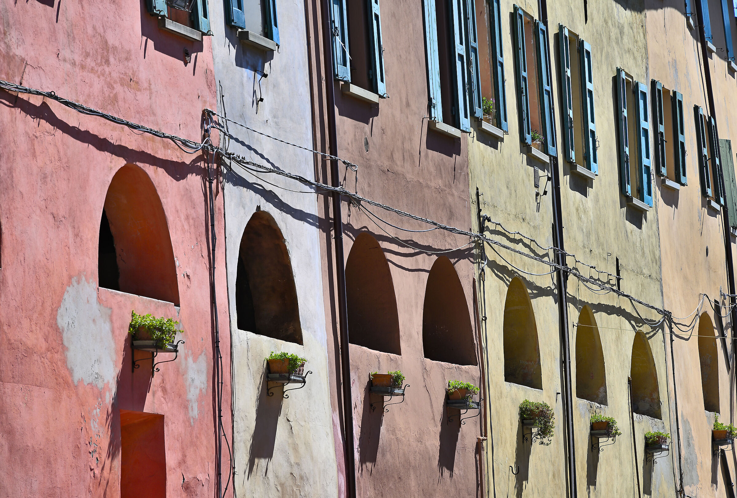 Brisighella, the Via Degli Asini from the outside
