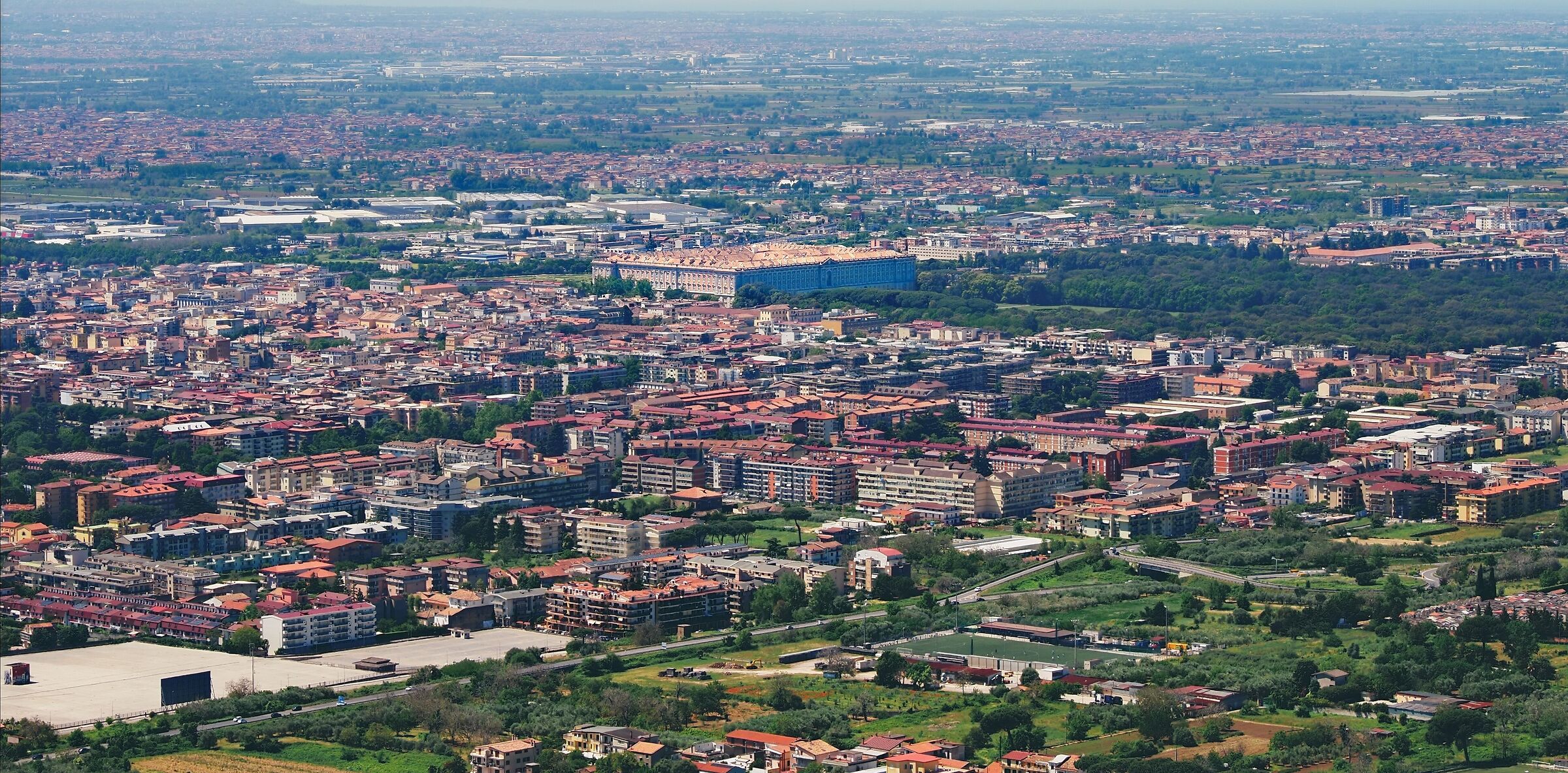 The Royal Palace of Caserta from Casertavecchia