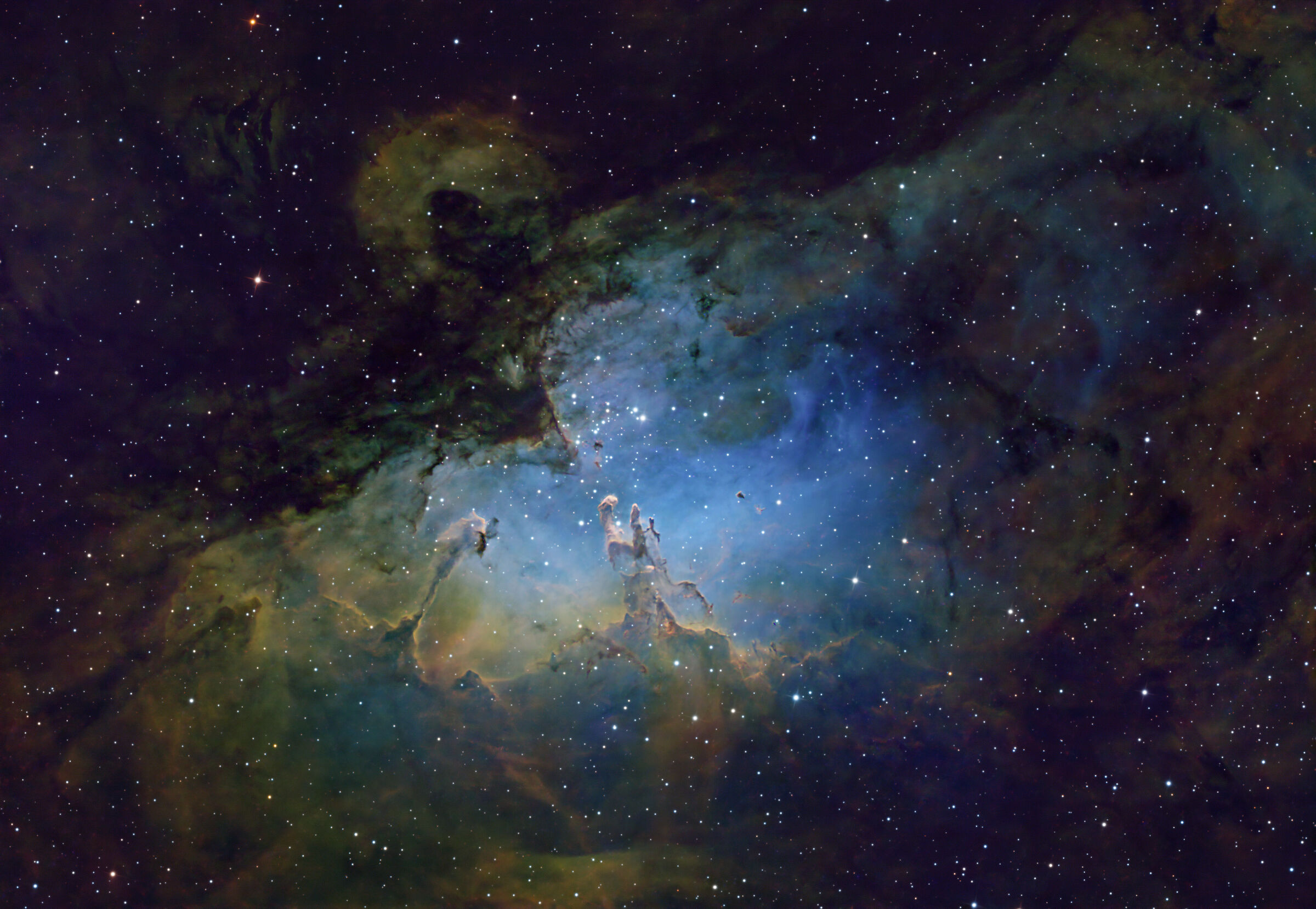Nebulosa Aquila e pilastri della creazione (m16)