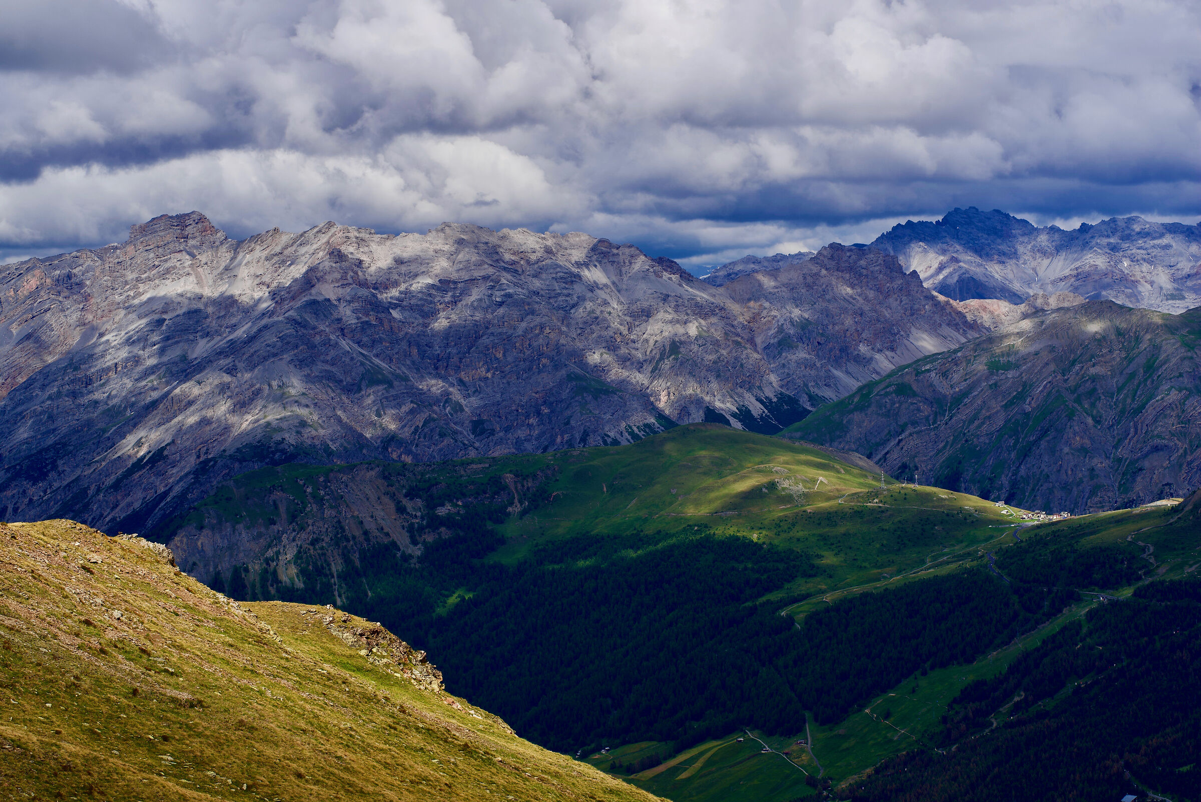 Looking at the mountains below