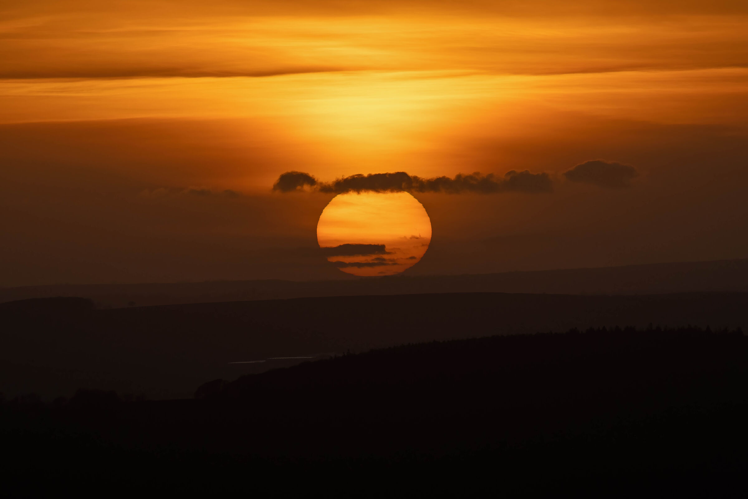Tramonto con grande obiettivo, Dartmoor.