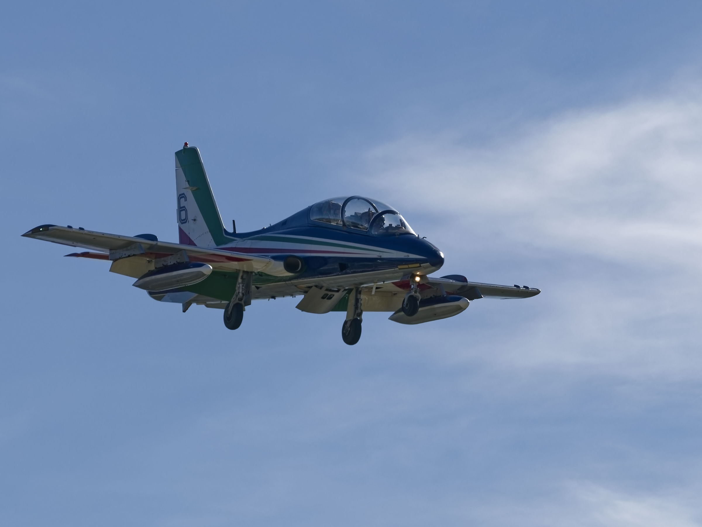 Frecce Tricolori in fase di atterraggio