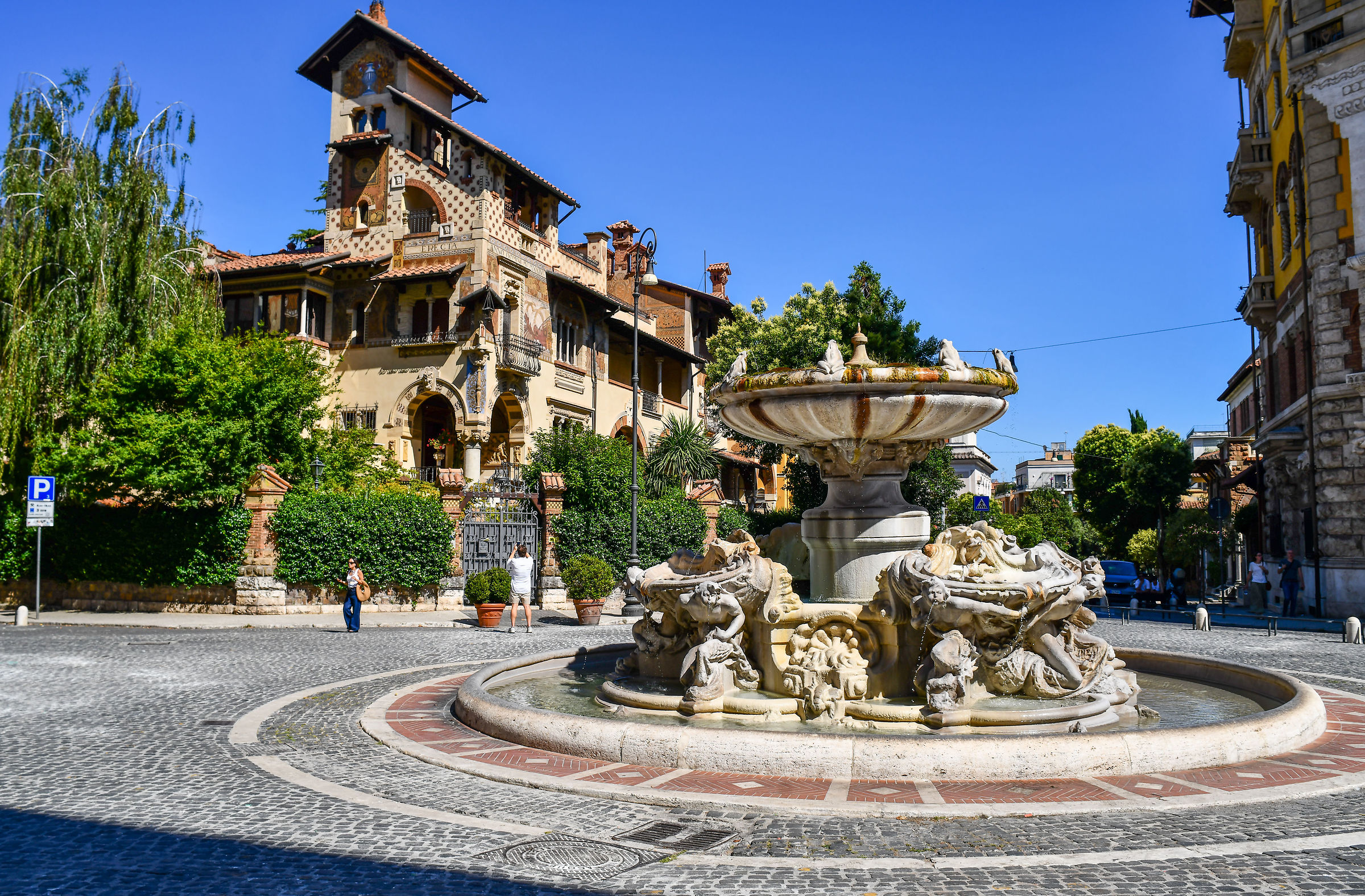 Rome-Piazza Mincio in the Coppedé district
