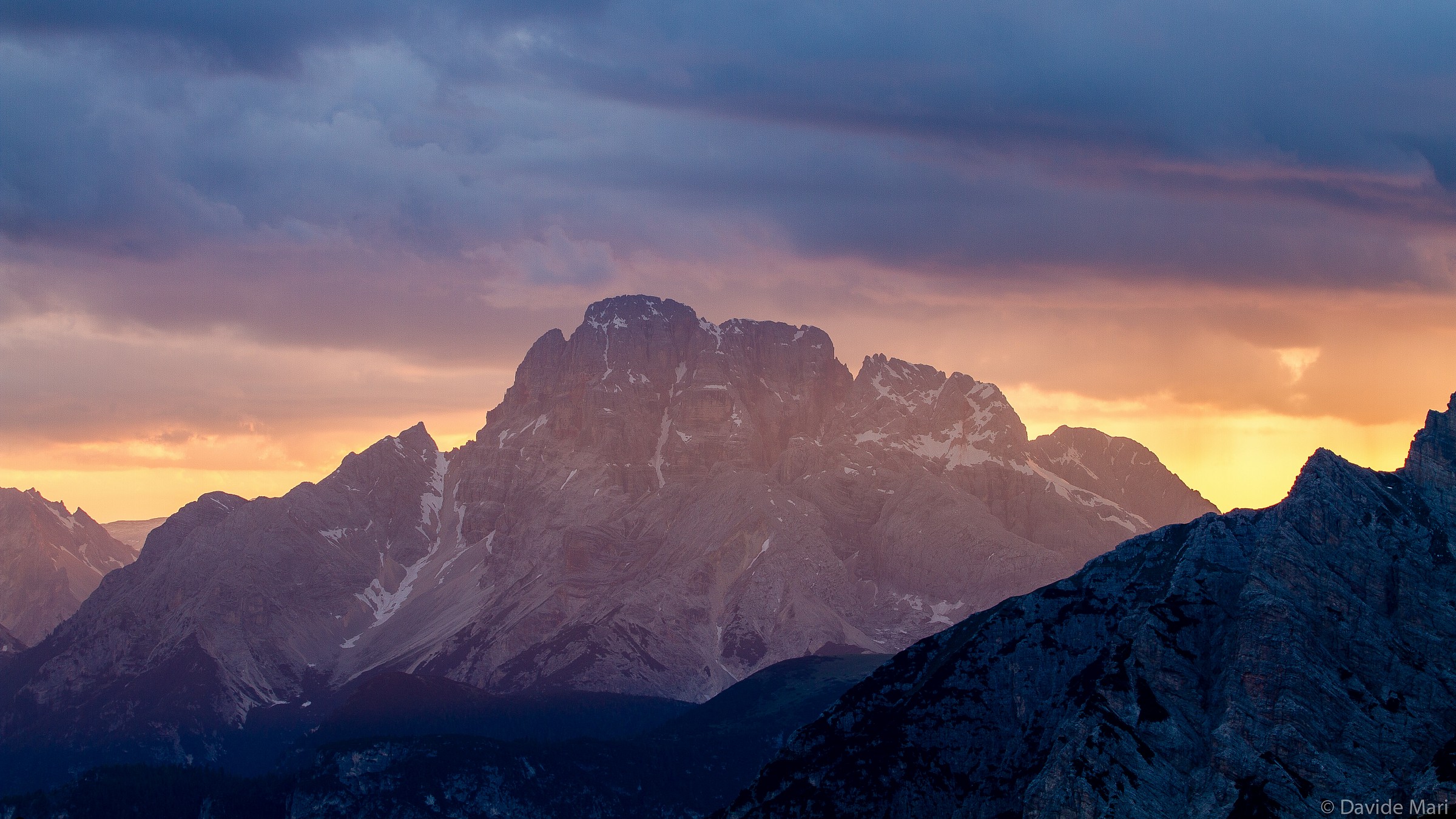 Sunset in the dolomites