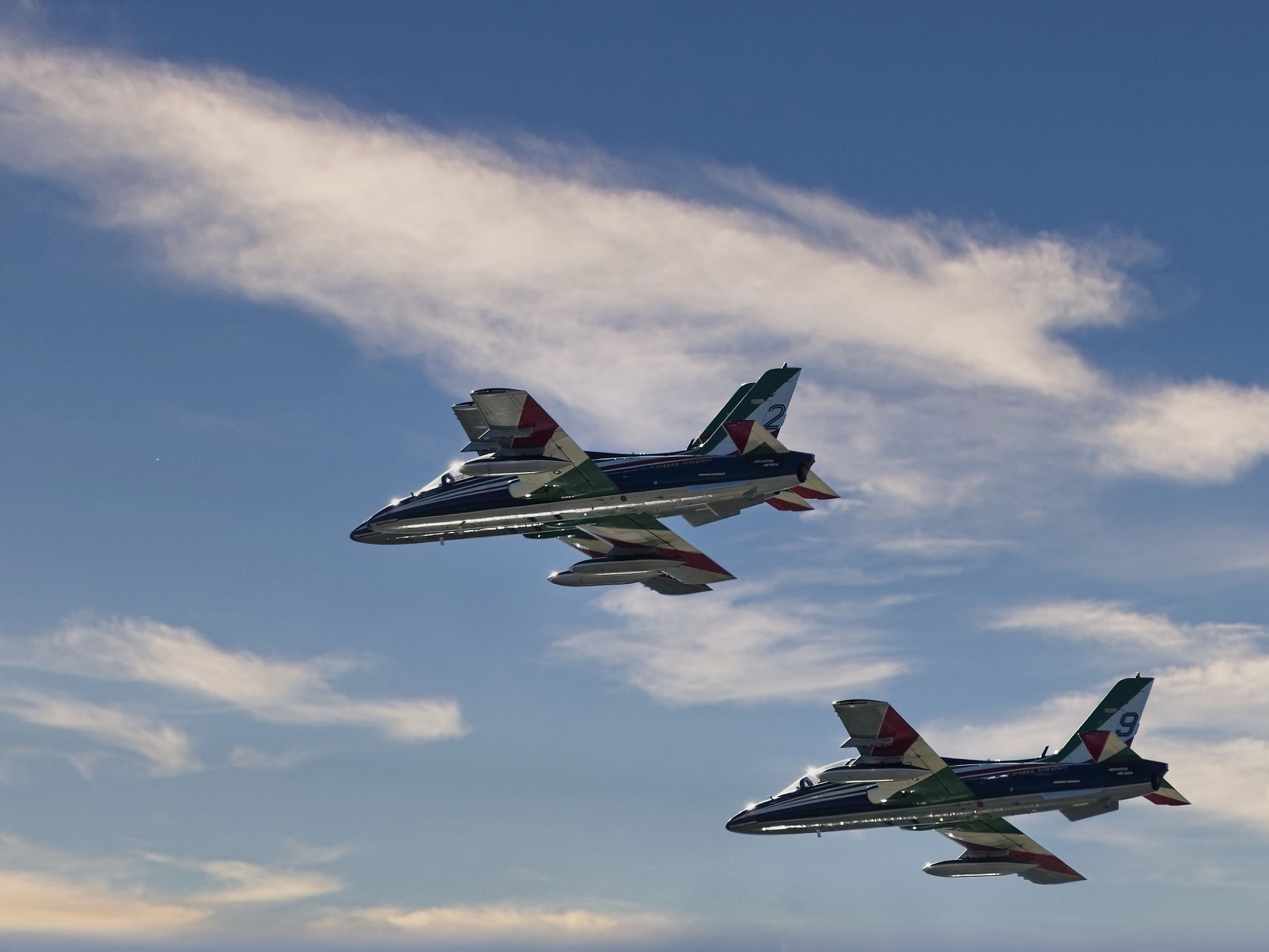Frecce Tricolori in fase di decollo