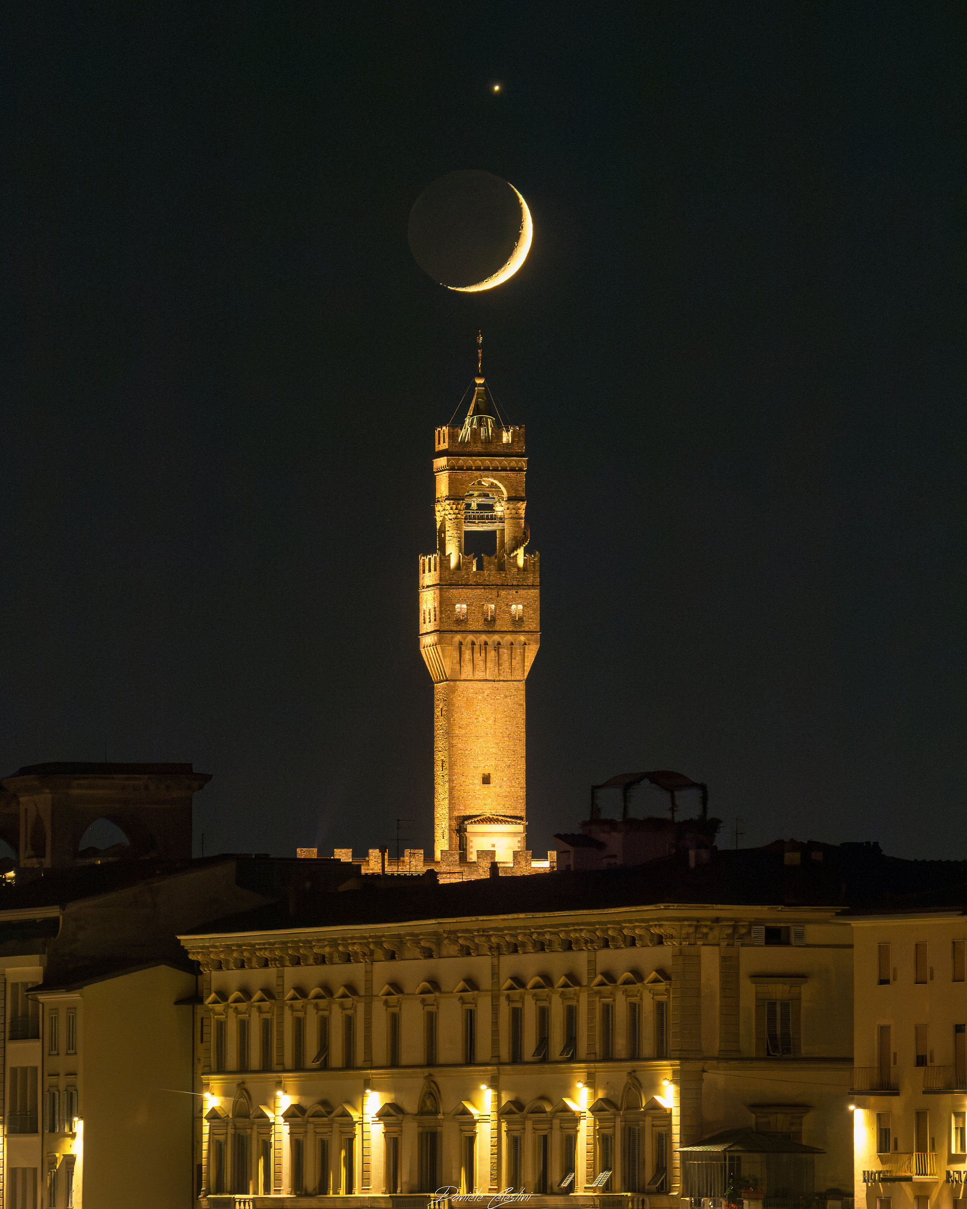 Luna e Venere su Palazzo Vecchio