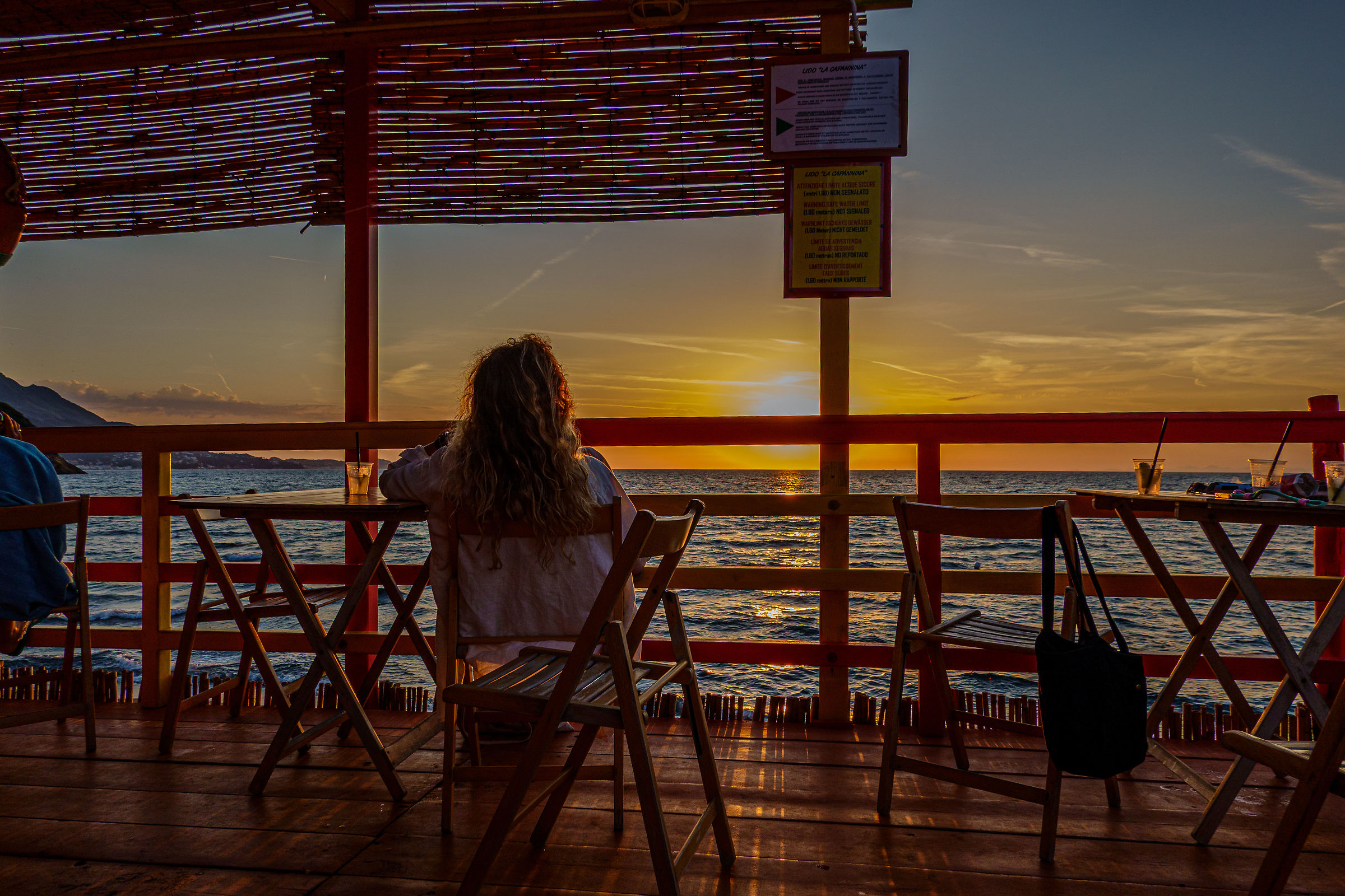 Aperitif in Procida watching the sunset