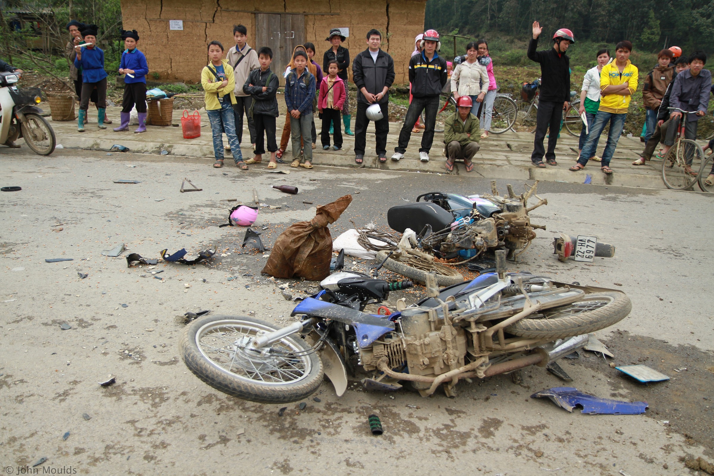 Two motor bikes meet...