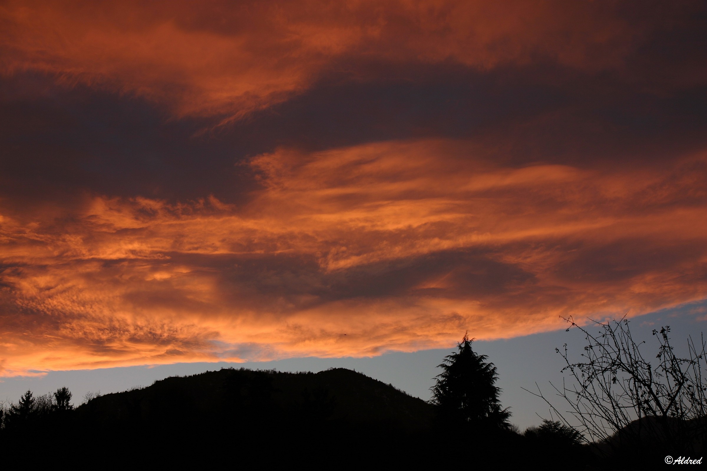 Sunset from the house garden